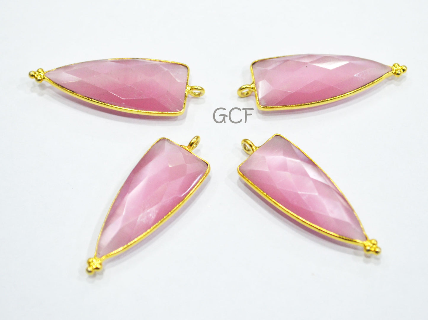 Rose Pink Color Hydro Glass Faceted Connector , Rose Pink Color Hydro Glass Arrowhead Shape Connector , Sold By Piece , 13x29 mm , RB-6972