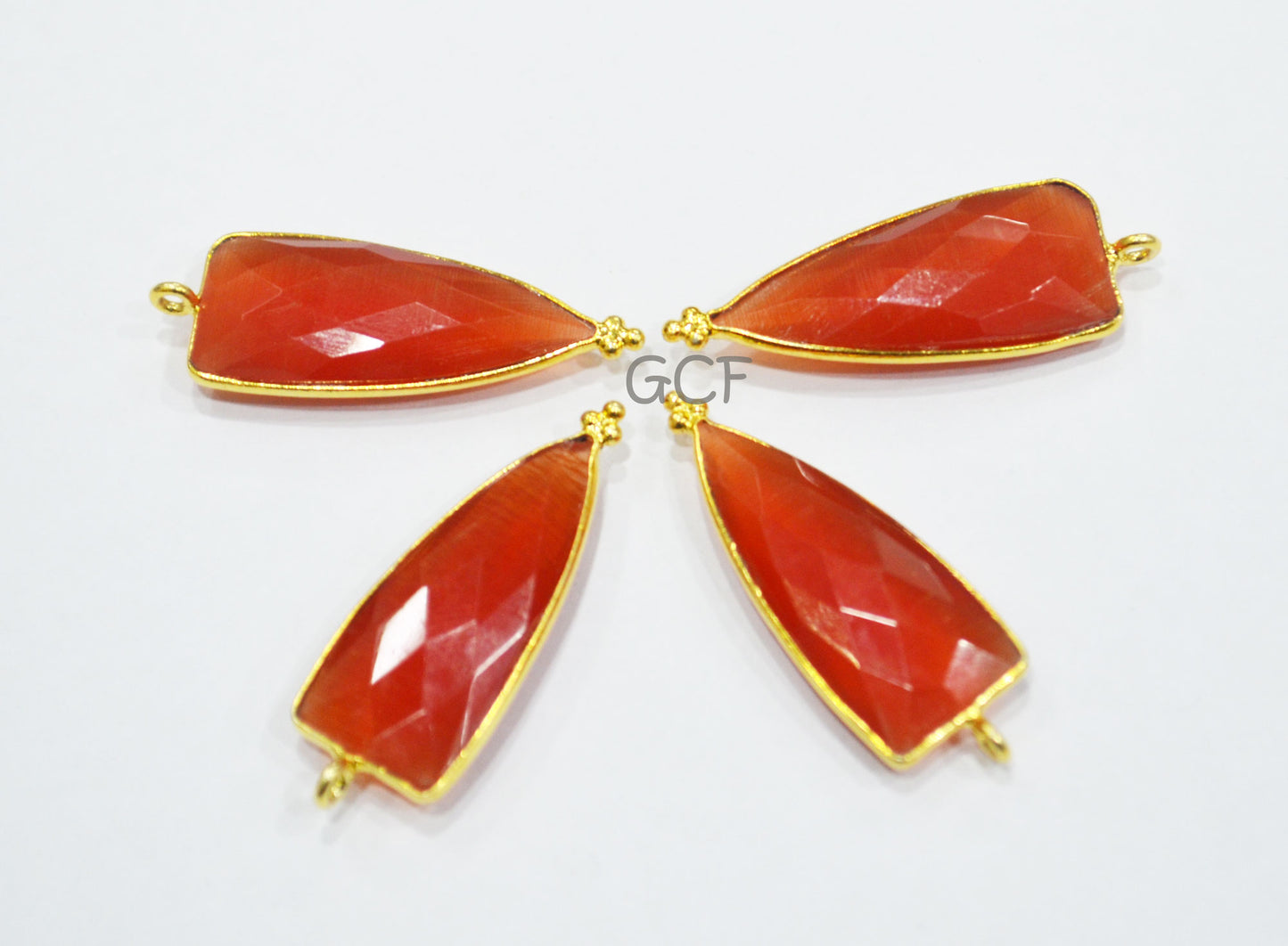 Carnelian Color Hydro Glass Faceted Connector , Carnelian Color Hydro Glass Arrowhead Shape Connector , Sold By Piece , 13x29 mm , RB-6973