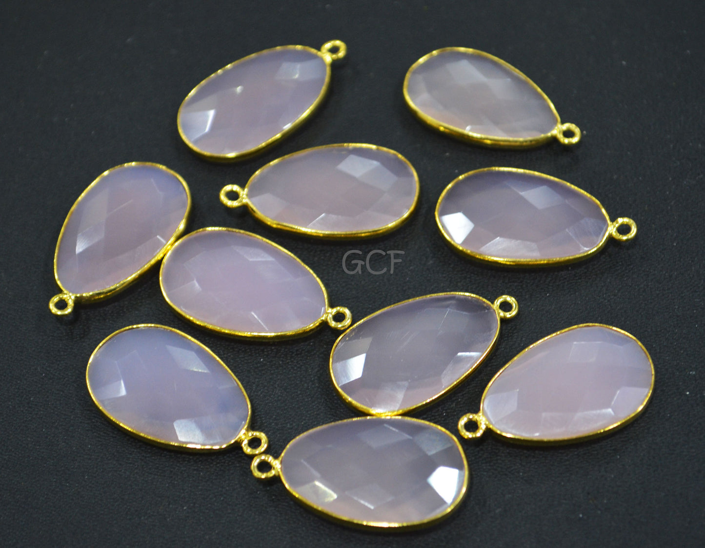 Rose Chalcedony Faceted Free Form Slice Shape Connector , Rose Chalcedony Single Bail Bezel Connector , Sold By Piece , 17x26 mm , RB-7006