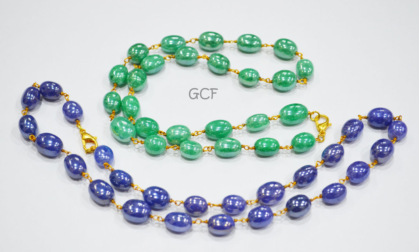 Mystic Multi Natural Quartz Oval Shape Necklace ,Dyed Natural Quartz Smooth Wire Wrapped Necklace With Lobster Lock ,16" , 8x9-9x12 mm ,7015