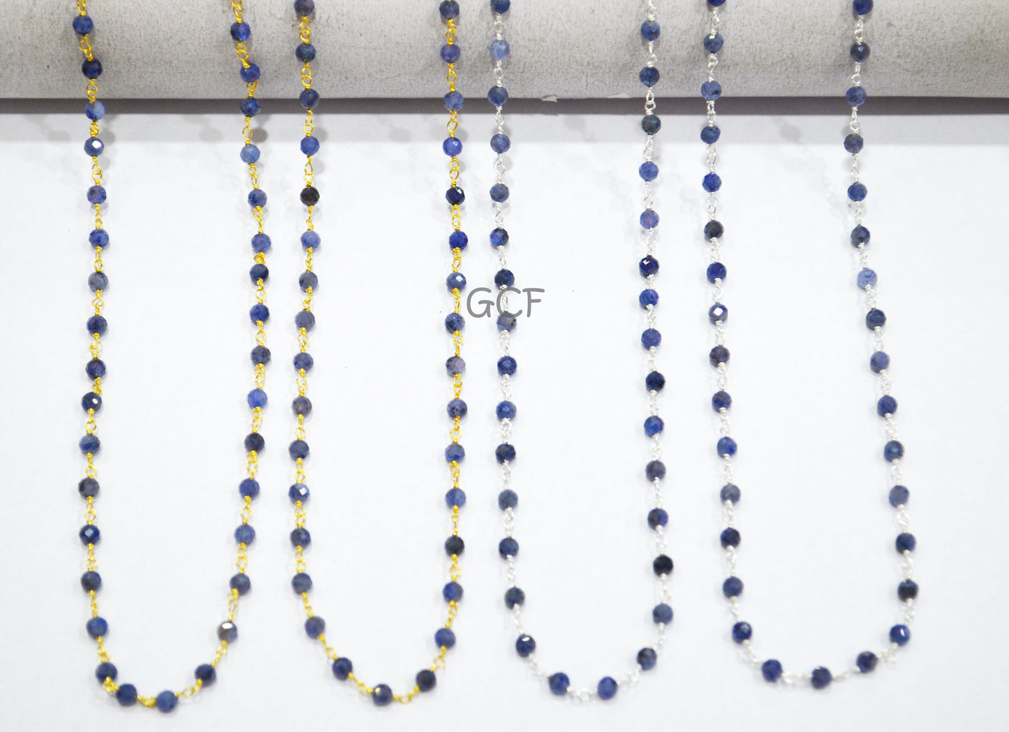 Tanzanite Faceted Round Shape Rosary Beaded Chain , Tanzanite Round Shape Wire Wrapped Chain , 3.50 - 4 mm , RB-7041