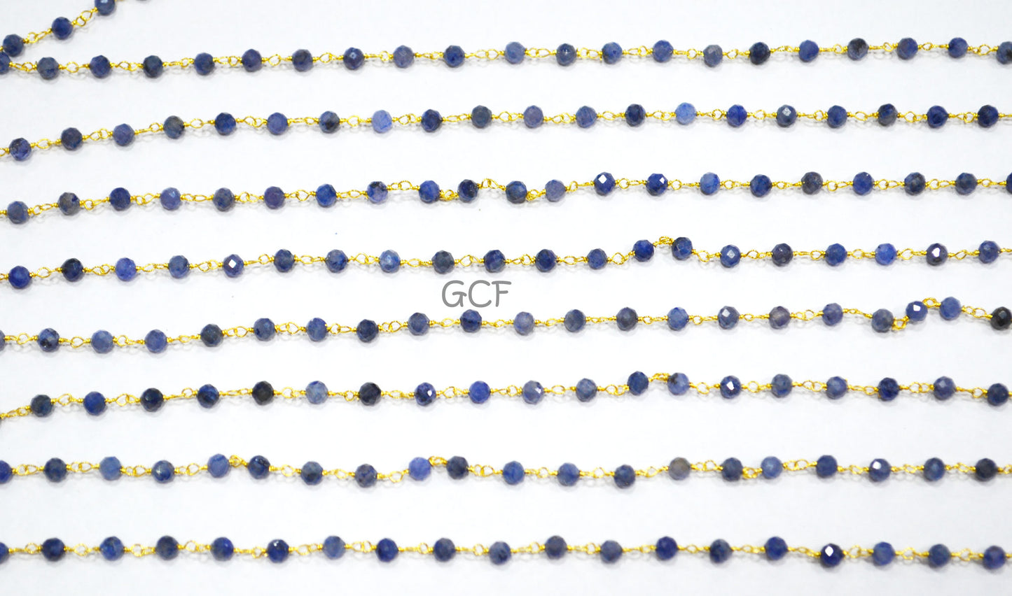 Tanzanite Faceted Round Shape Rosary Beaded Chain , Tanzanite Round Shape Wire Wrapped Chain , 3.50 - 4 mm , RB-7041
