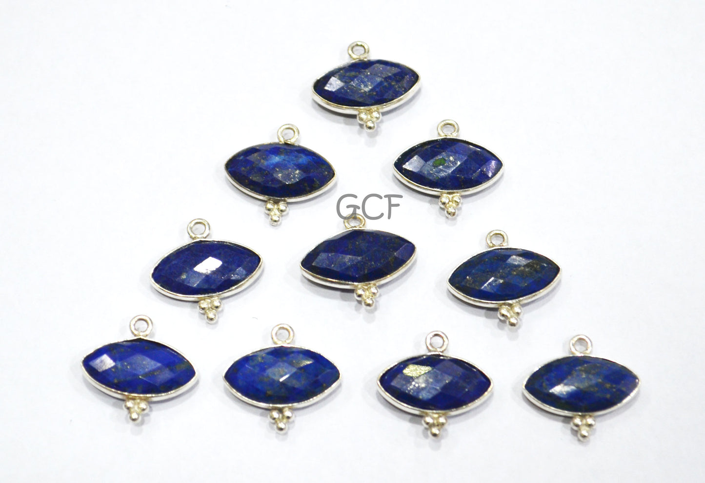 Lapis Lazuli Faceted Marquise Shape Connector , Lapis Lazuli Single Bail Bezel Connector , Sold By Piece , 8x15 mm , RB-7055