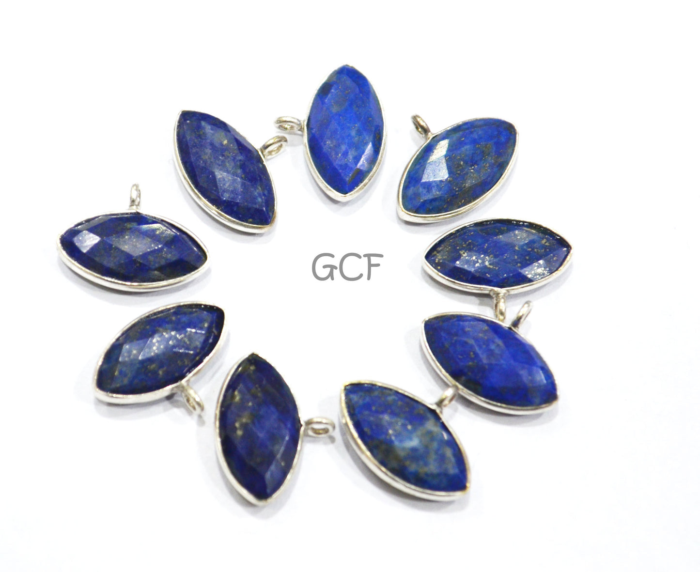 Lapis Lazuli Faceted Marquise Shape Connector , Lapis Lazuli Single Bail Bezel Connector , Sold By Piece , 8x15 mm , RB-7056