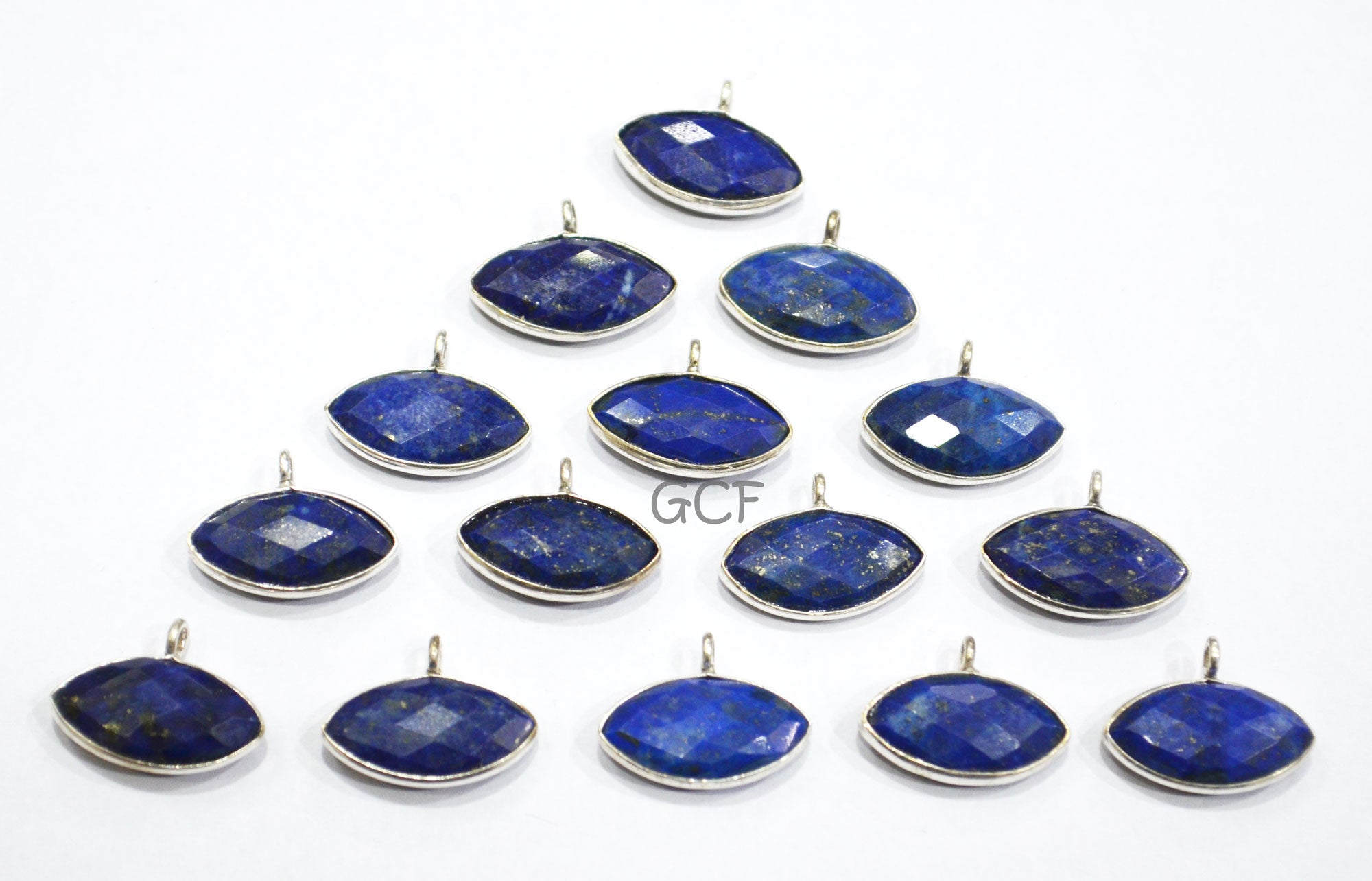 Lapis Lazuli Faceted Marquise Shape Connector , Lapis Lazuli Single Bail Bezel Connector , Sold By Piece , 8x15 mm , RB-7056