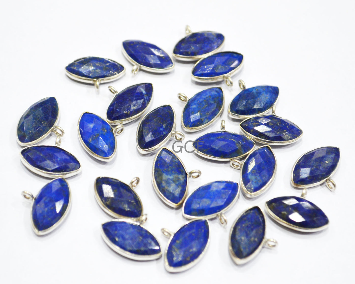 Lapis Lazuli Faceted Marquise Shape Connector , Lapis Lazuli Single Bail Bezel Connector , Sold By Piece , 8x15 mm , RB-7056