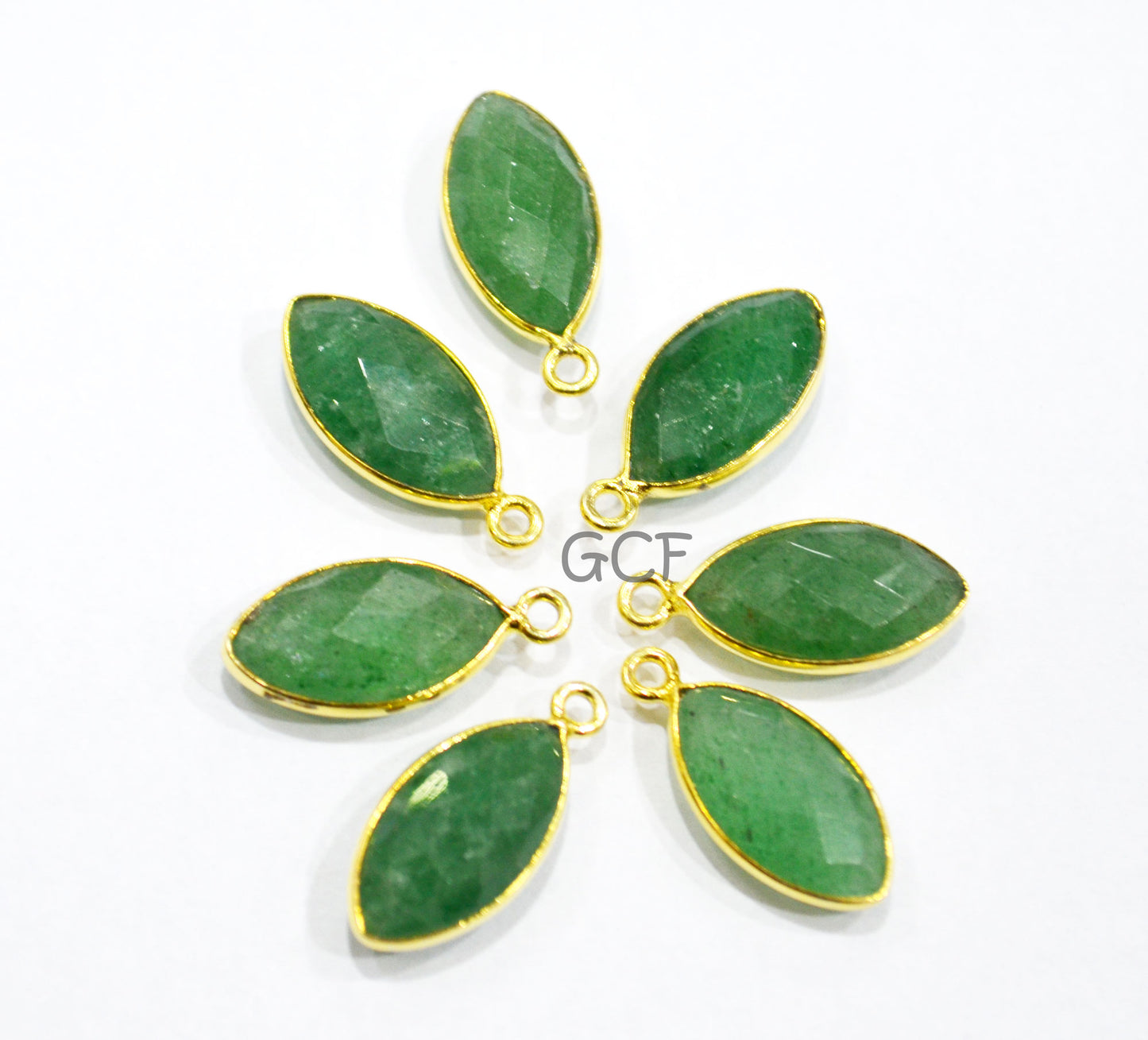 Green Strawberry Quartz Faceted Marquise Shape Connector , Green Strawberry Quartz Bezel Connector , Sold By Piece , 8x15 mm , RB-7057