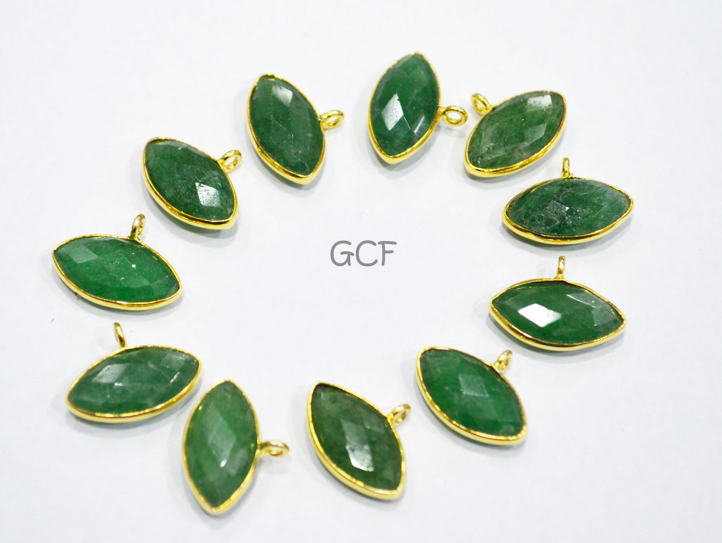 Green Strawberry Quartz Faceted Marquise Shape Connector , Green Strawberry Quartz Bezel Connector , Sold By Piece , 8x15 mm , RB-7058