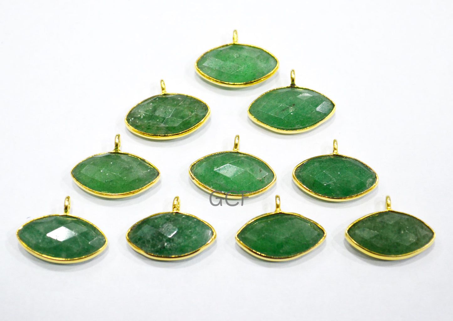 Green Strawberry Quartz Faceted Marquise Shape Connector , Green Strawberry Quartz Bezel Connector , Sold By Piece , 8x15 mm , RB-7058