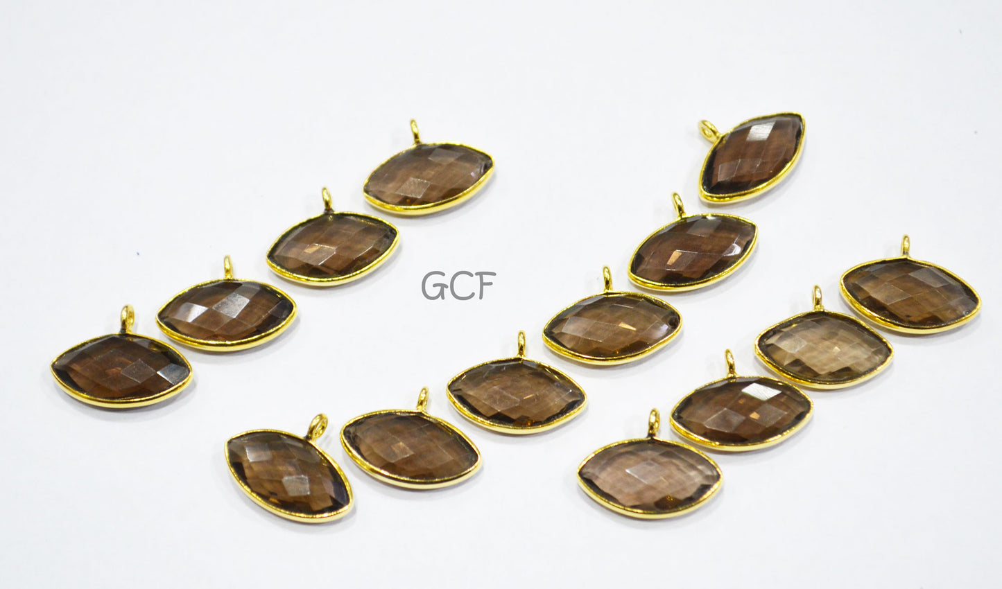 Smoky Faceted Marquise Shape Connector , Smoky Marquise Shape Single Bail Bezel Connector , Sold By Piece , 8x15 mm , RB-7062