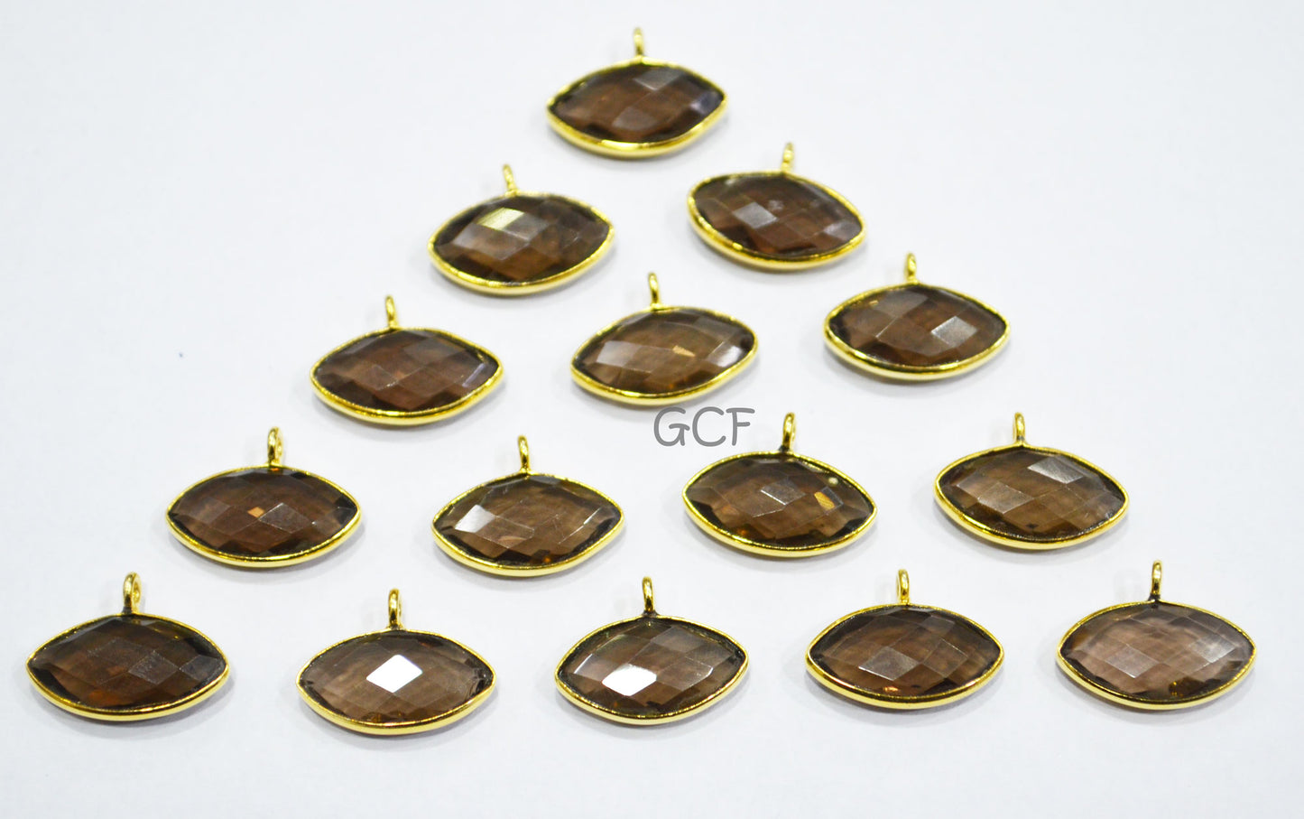 Smoky Faceted Marquise Shape Connector , Smoky Marquise Shape Single Bail Bezel Connector , Sold By Piece , 8x15 mm , RB-7062