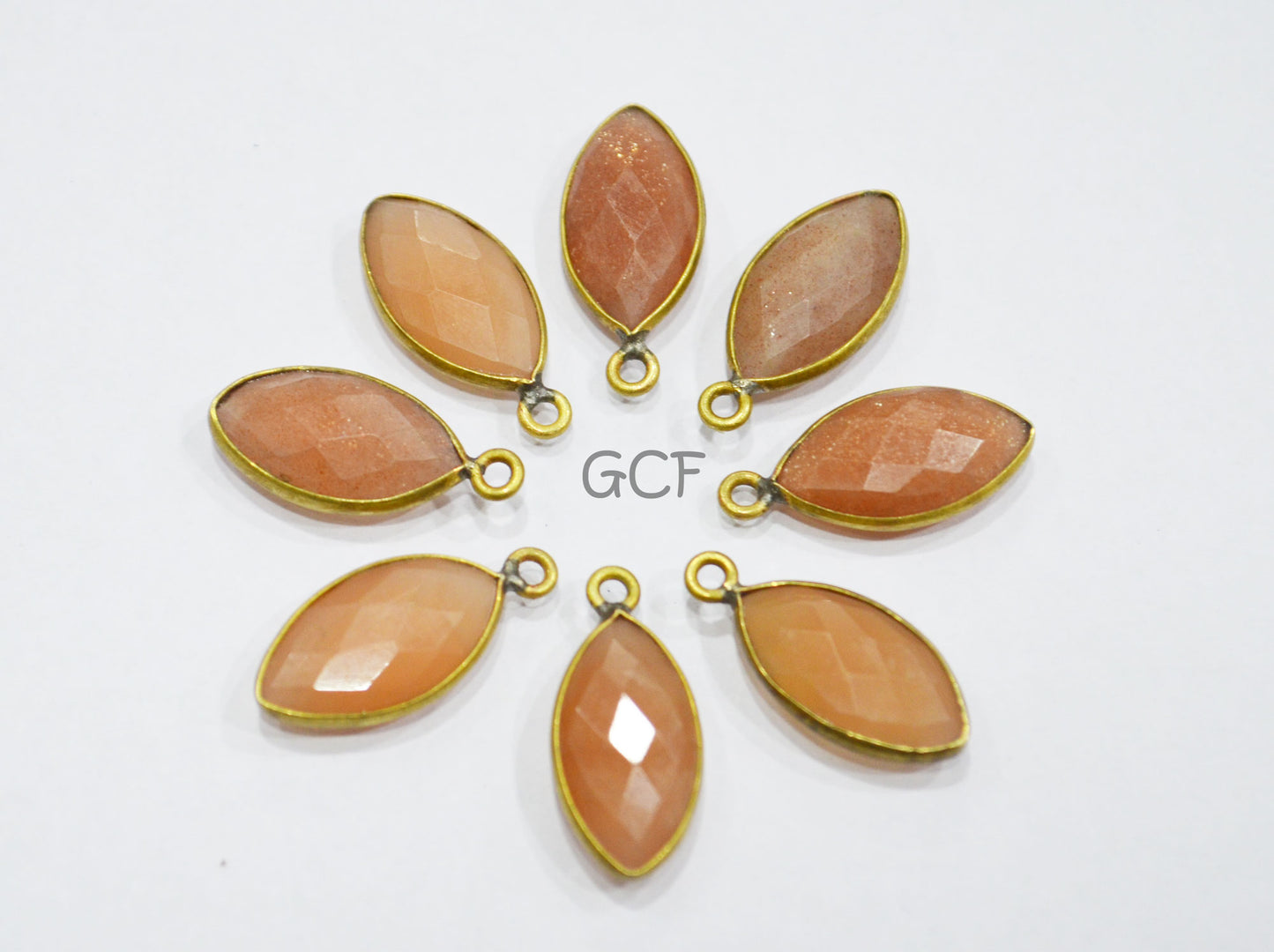 Peach Moonstone Faceted Marquise Shape Connector , Peach Moonstone Single And Double Bail Bezel Connector , Sold By Piece , 8x15 mm ,RB-7063