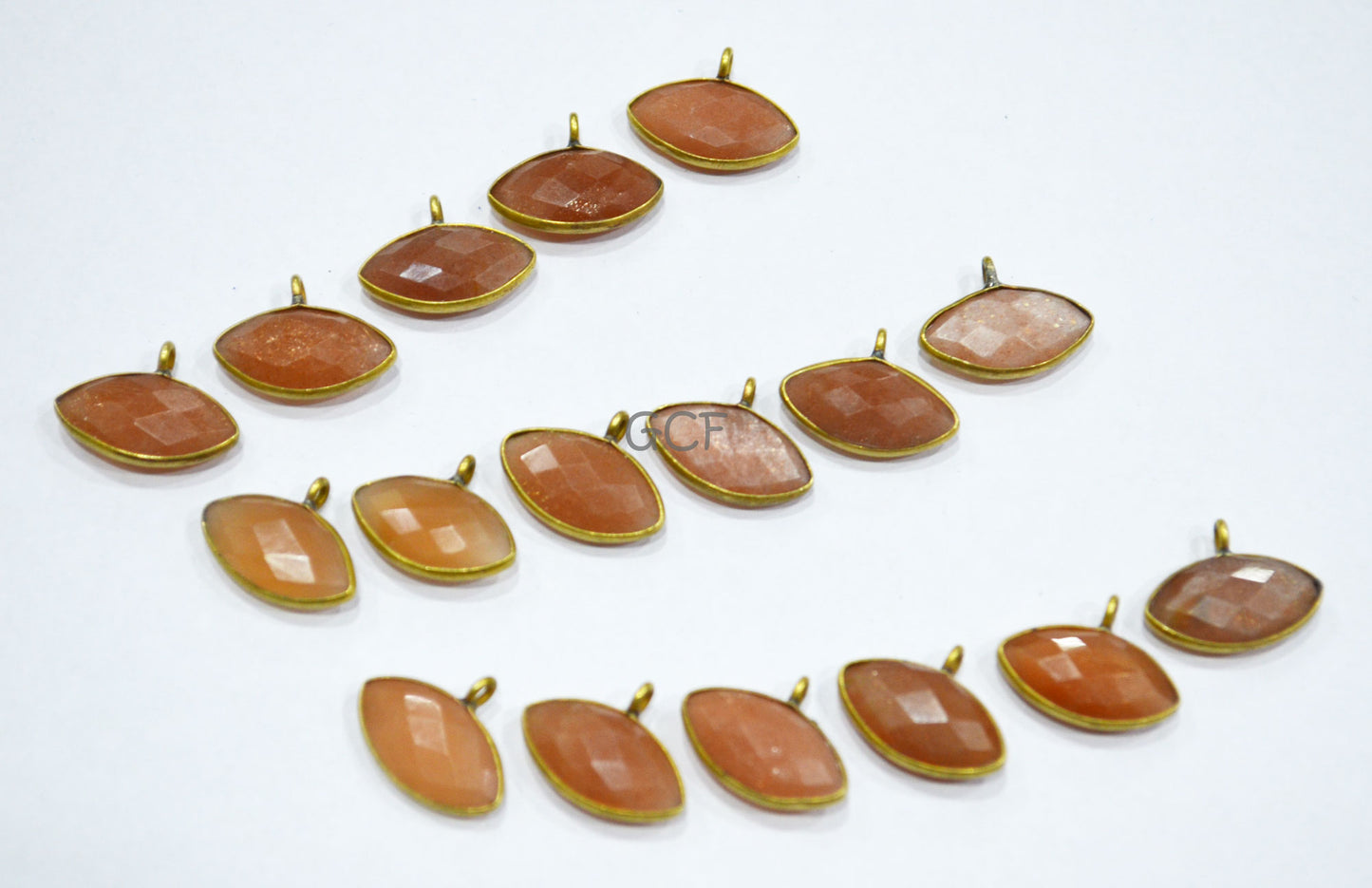 Peach Moonstone Faceted Marquise Shape Connector , Peach Moonstone Single Bail Bezel Connector , Sold By Piece , 8x15 mm , RB-7064