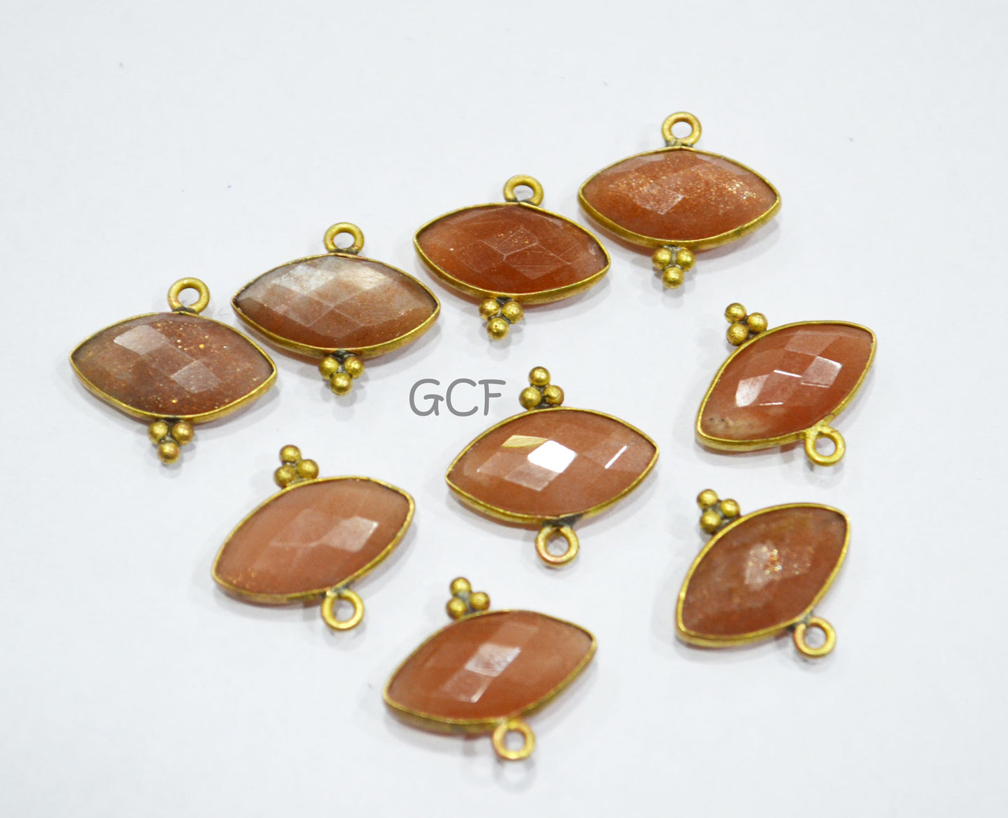Peach Moonstone Faceted Marquise Shape Connector , Peach Moonstone Single Bail Bezel Connector , Sold By Piece , 8x15 mm , RB-7065