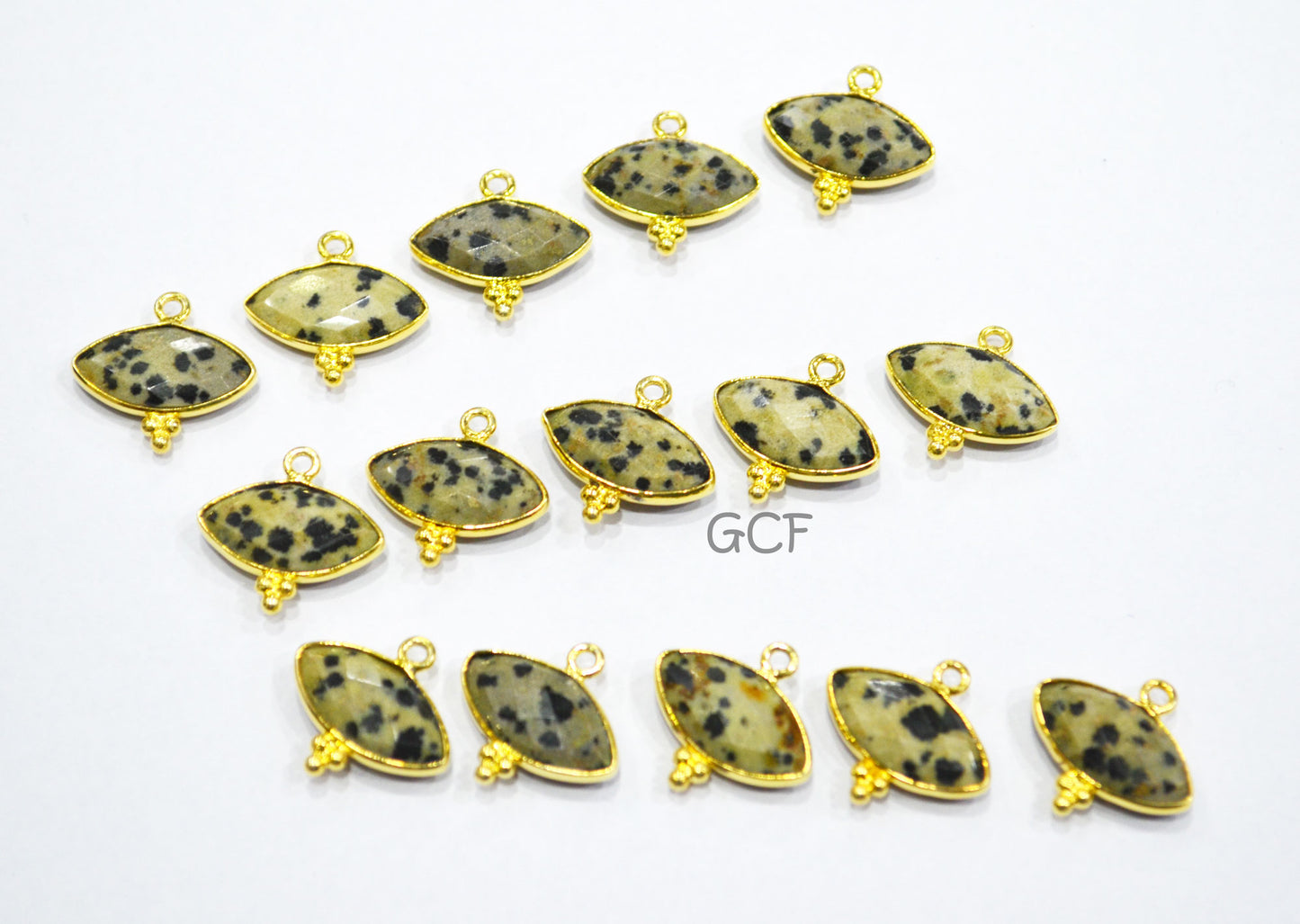 Dalmatian Faceted Marquise Shape Connector , Dalmatian Marquise Shape Single Bail Bezel Connector , Sold By Piece , 8x15 mm , RB-7070