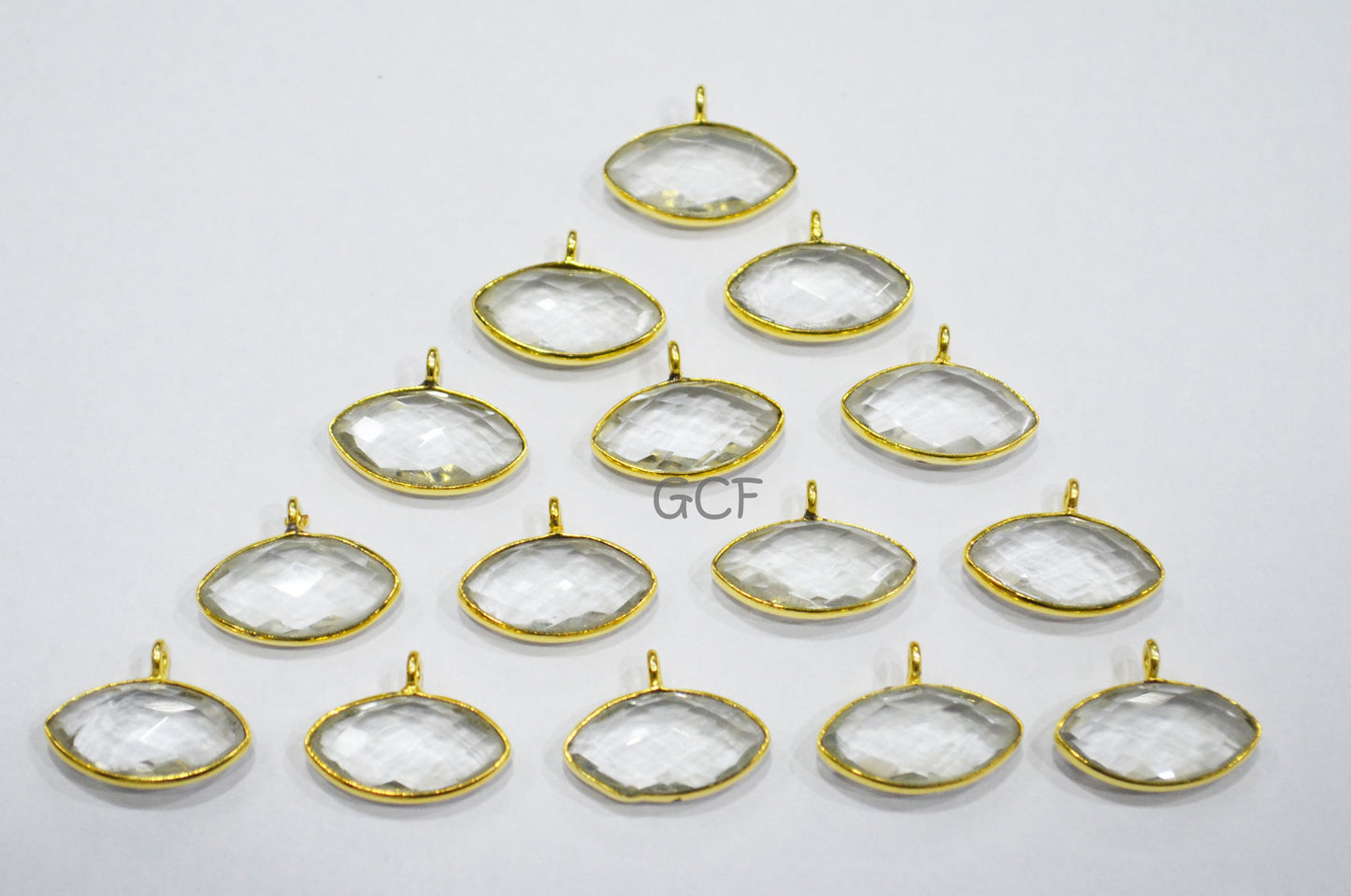 Crystal Faceted Marquise Shape Connector , Crystal Marquise Shape Single Bail Bezel Connector , Sold By Piece , 8x15 mm , RB-7074