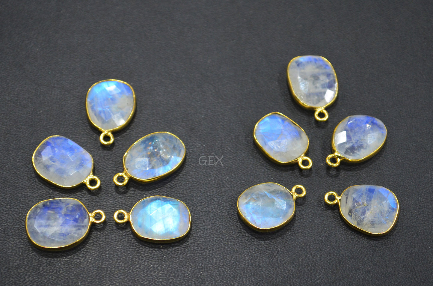 Rainbow Moonstone Faceted Free Form Shape Connector , Sold By Piece , 11x14 - 14x16 mm , RB-7123