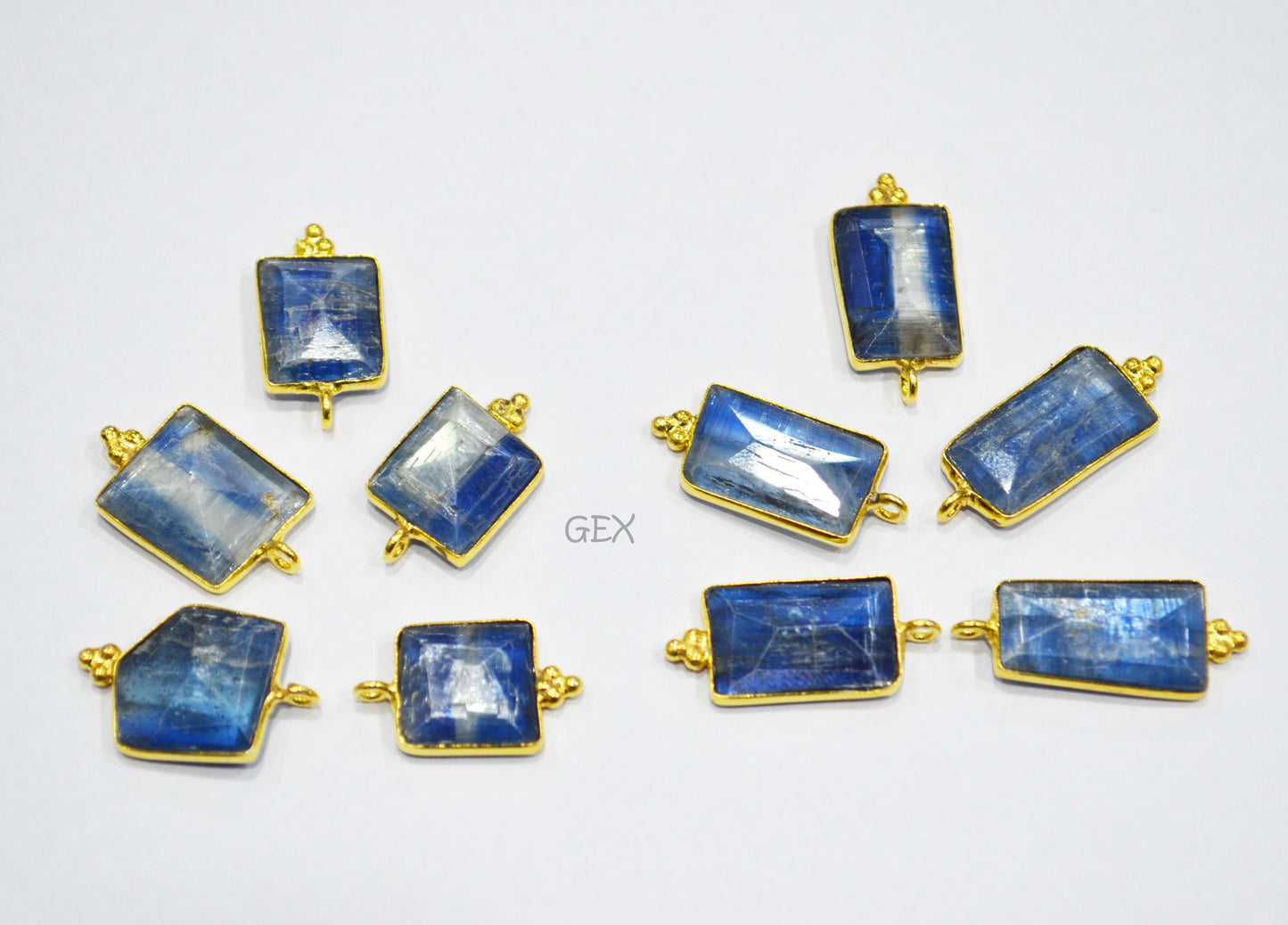 Himalayan Kyanite Faceted Fancy Shape Connector , Sold By Piece , 10x14 - 14x20 mm , RB-7124