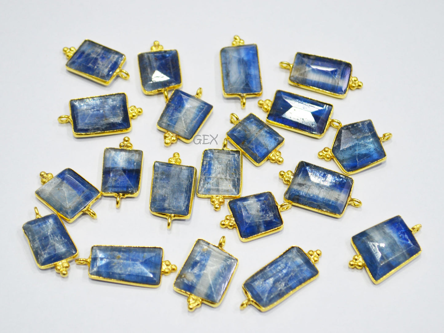 Himalayan Kyanite Faceted Fancy Shape Connector , Sold By Piece , 10x14 - 14x20 mm , RB-7124
