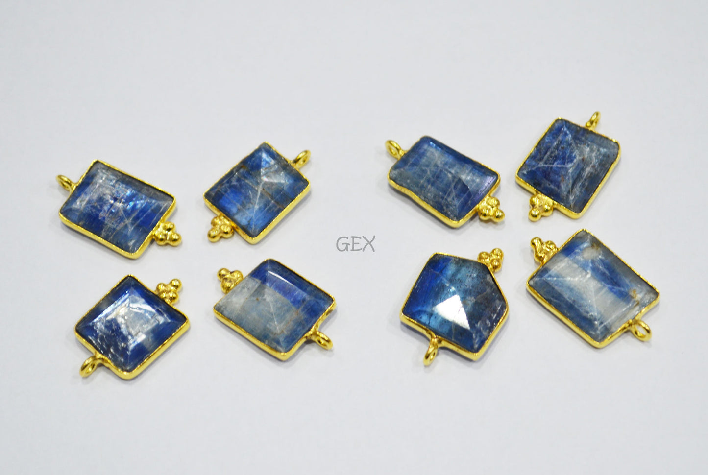 Himalayan Kyanite Faceted Fancy Shape Connector , Sold By Piece , 10x14 - 14x20 mm , RB-7124