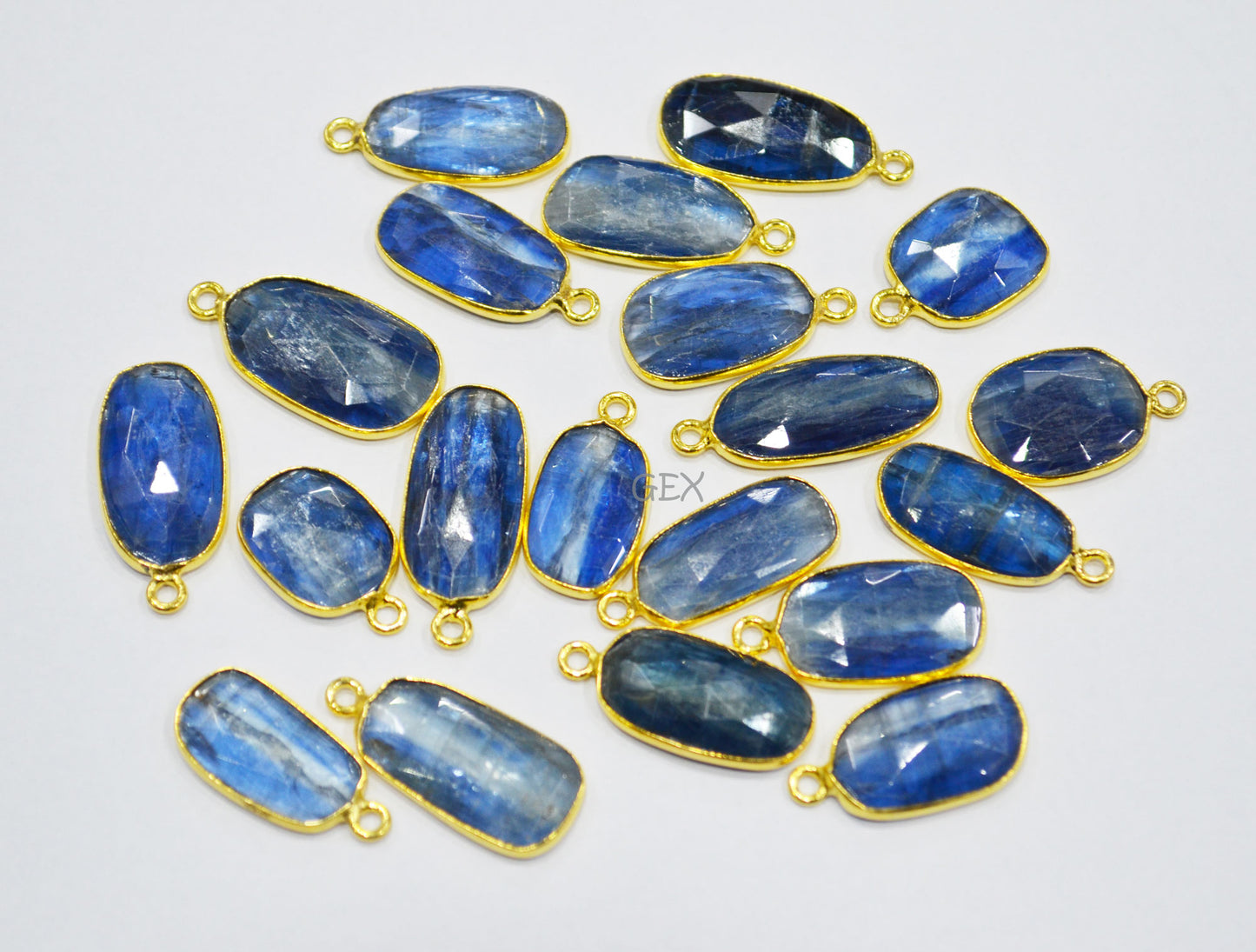 Himalayan Kyanite Faceted Slice Shape Connector , Sold By Piece , 12x14 - 13x20 mm , RB-7127