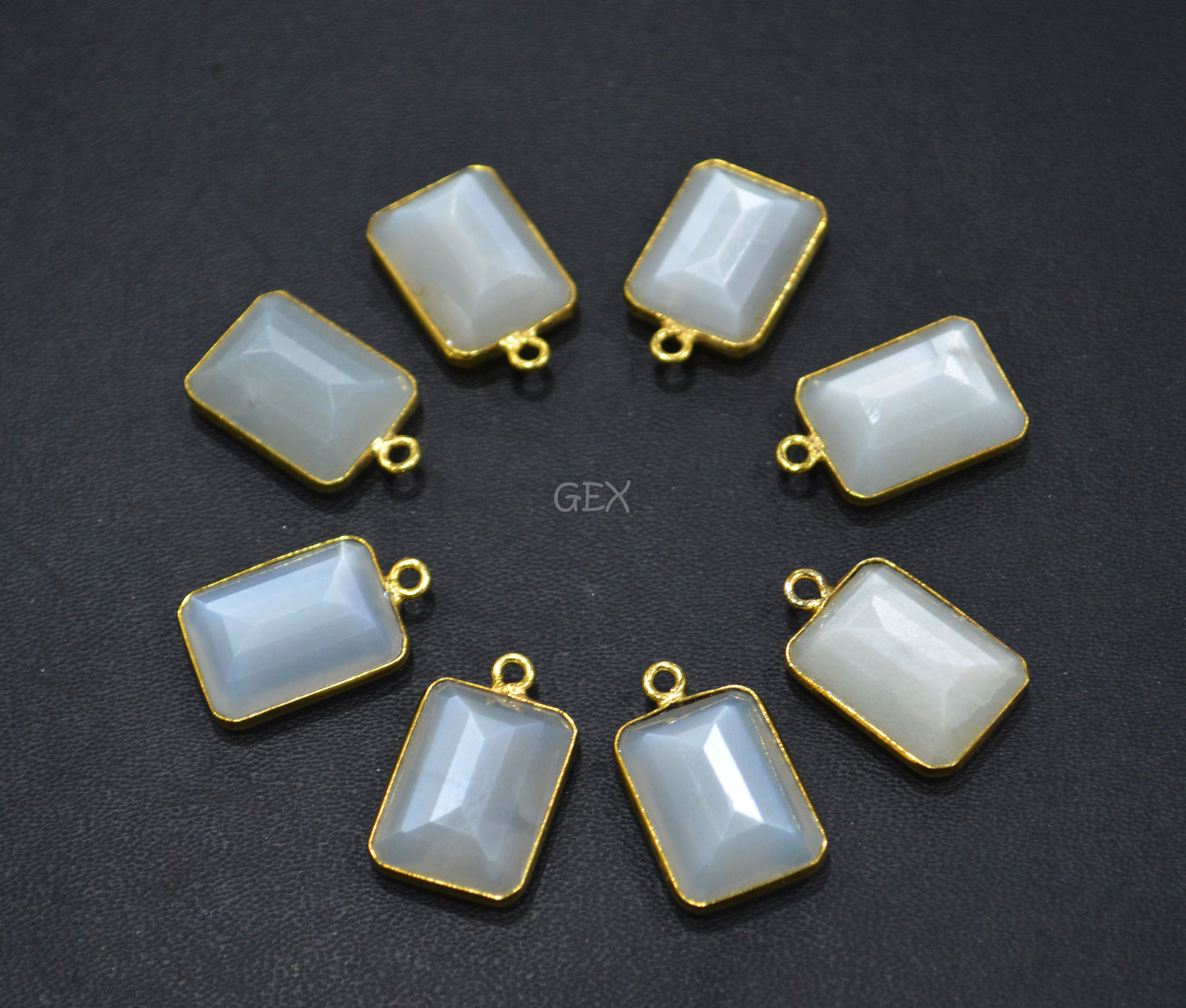 Ceylon Moonstone Faceted Rectangle Shape Connector , Sold By Piece , 13x17 mm , RB-7130