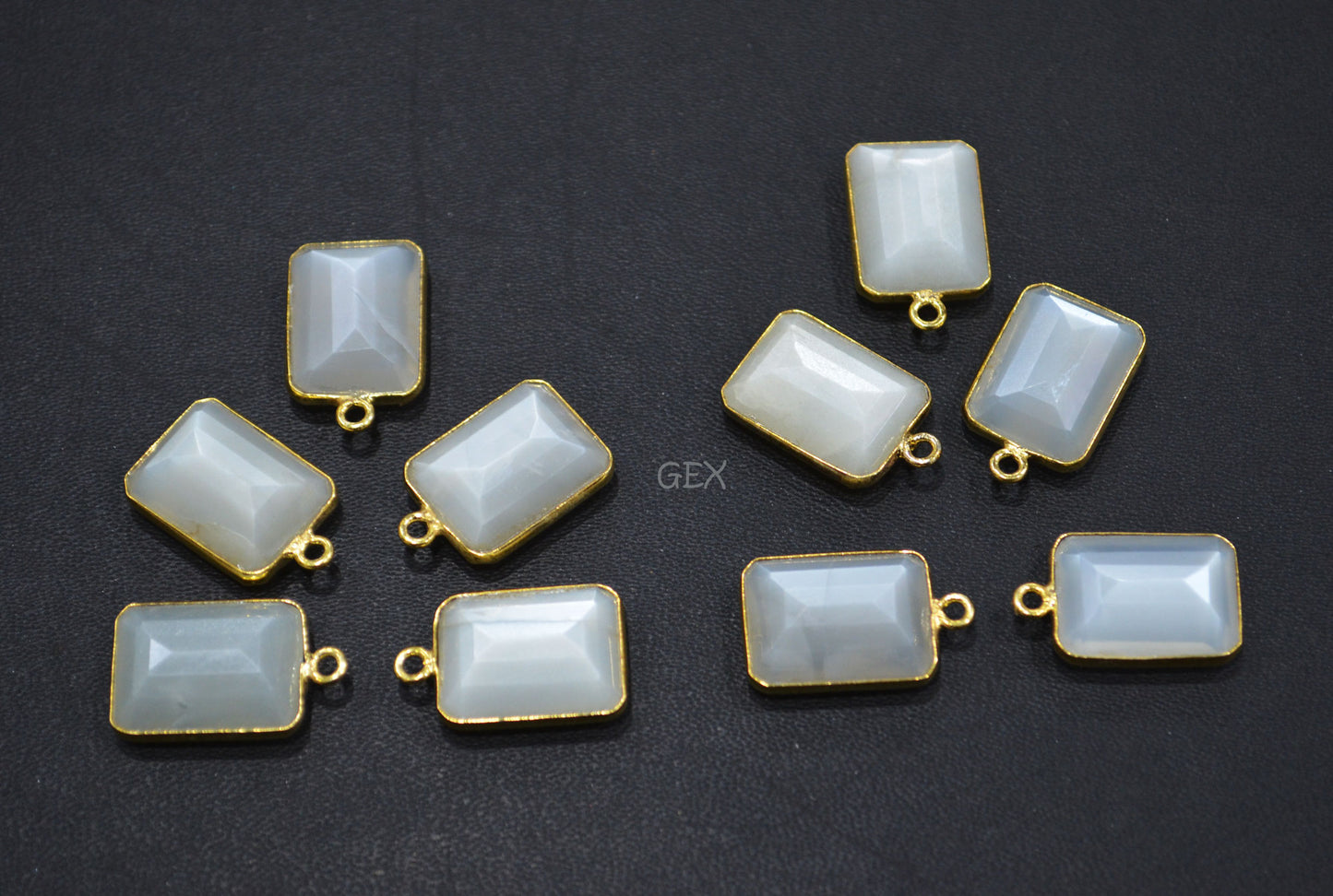 Ceylon Moonstone Faceted Rectangle Shape Connector , Sold By Piece , 13x17 mm , RB-7130
