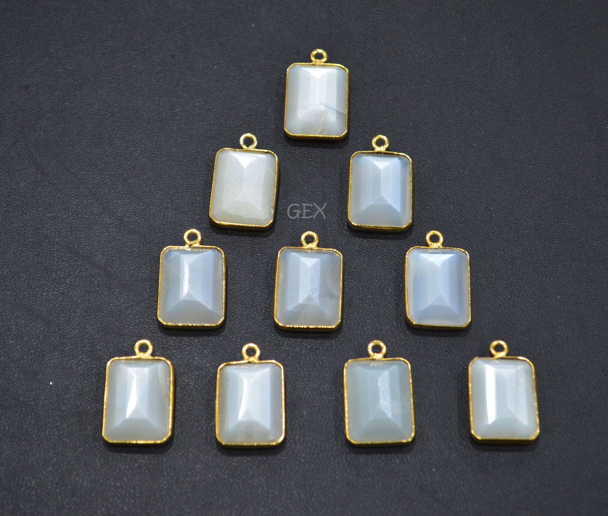 Ceylon Moonstone Faceted Rectangle Shape Connector , Sold By Piece , 13x17 mm , RB-7130