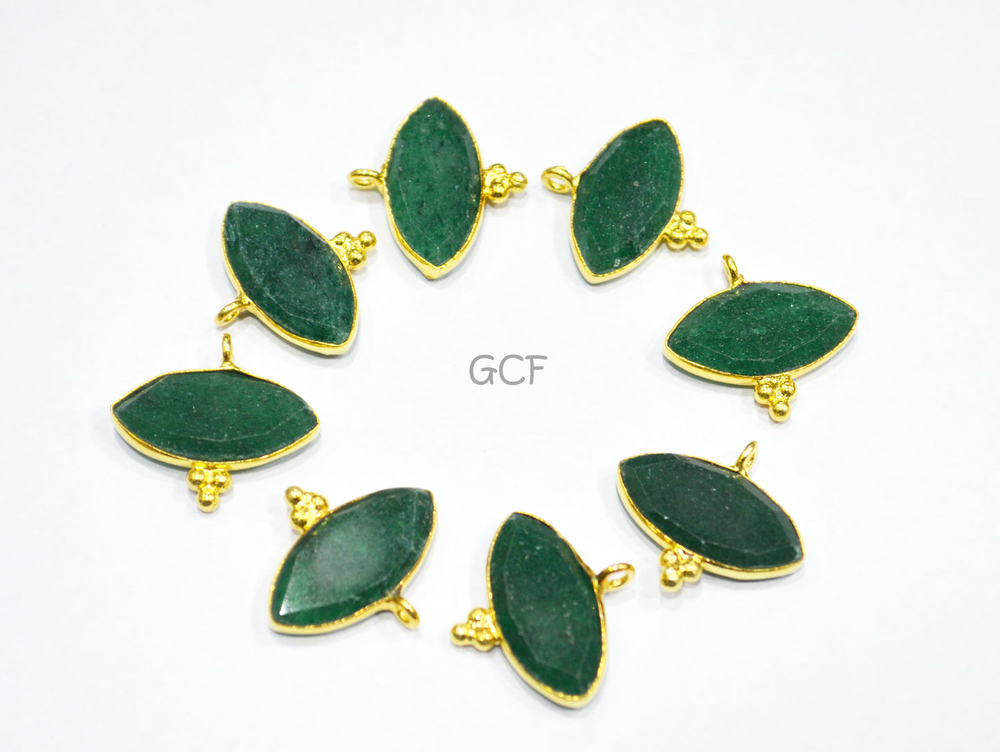 Green Aventurine Faceted Marquise Shape Connector , Green Aventurine Marquise Single Bail Bezel Connector ,Sold By Piece , 9x18 mm , RB-7135