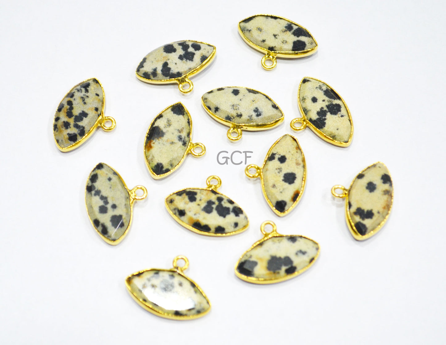 Dalmatian Faceted Marquise Shape Connector , Dalmatian Marquise Shape Single Bail Bezel Connector , Sold By Piece , 9x18 mm , RB-7138