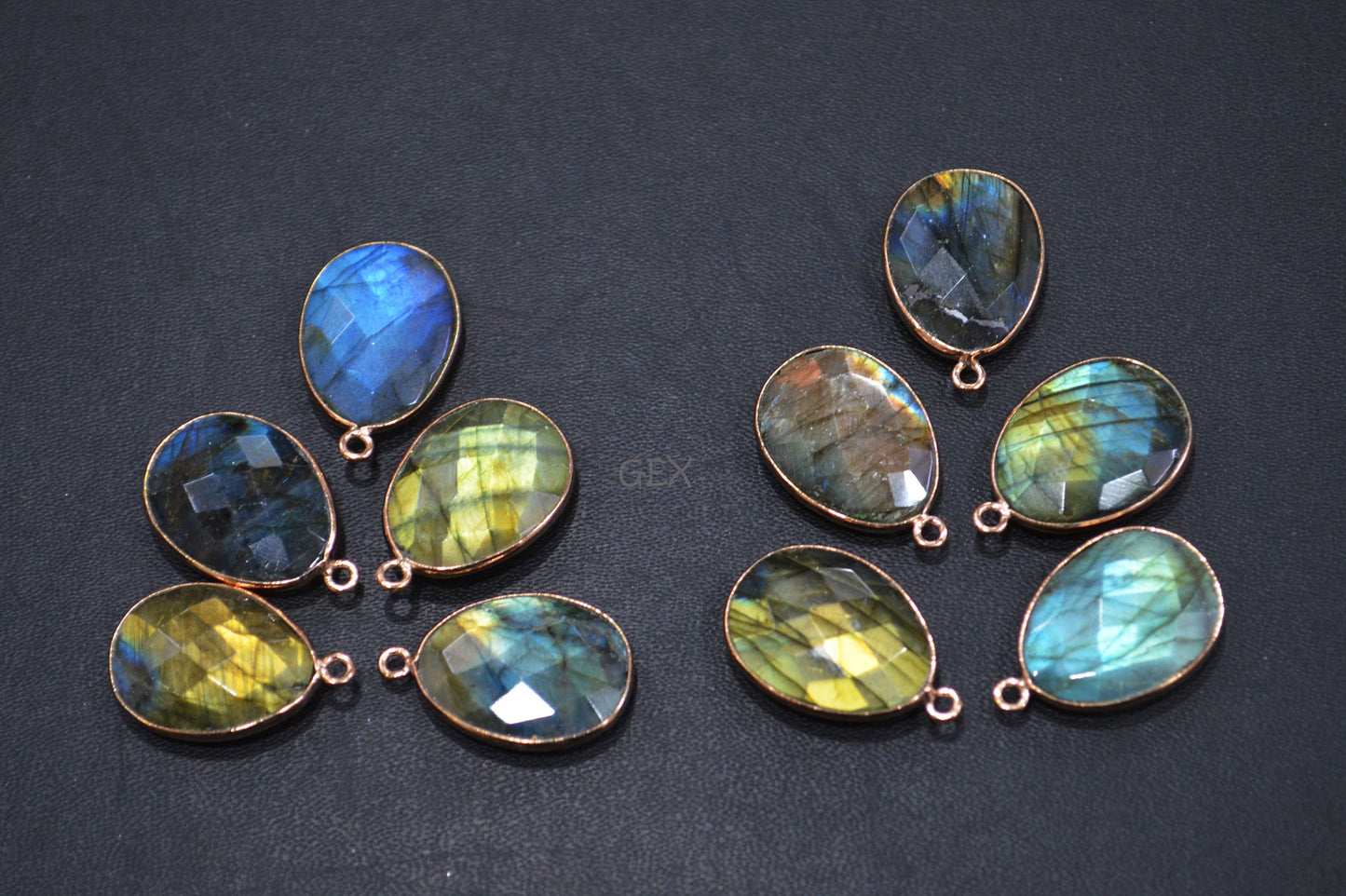 Flashy Labradorite Faceted Egg Shape Connector , Sold By Piece , 16x20 mm , RB-7149