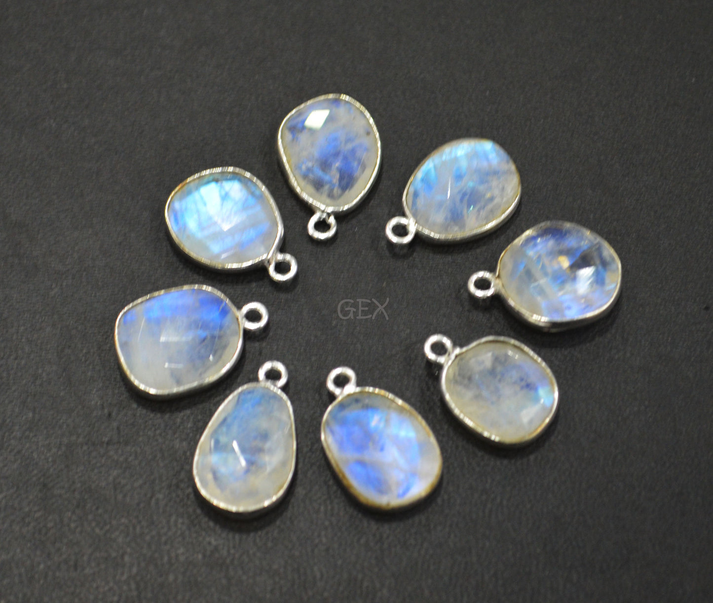 Rainbow Moonstone Faceted Free Form Shape Connector , Sold By Piece , 11x13 - 12x16 mm , RB-7150