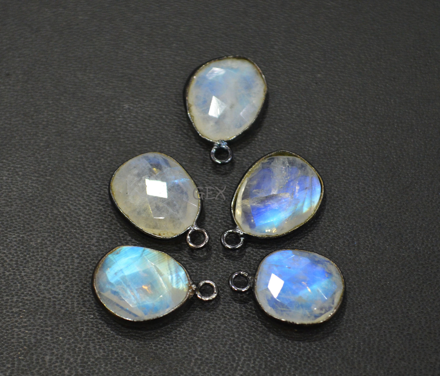 Rainbow Moonstone Faceted Free Form Shape Connector , Sold By Piece , 11x13 - 12x16 mm , RB-7150