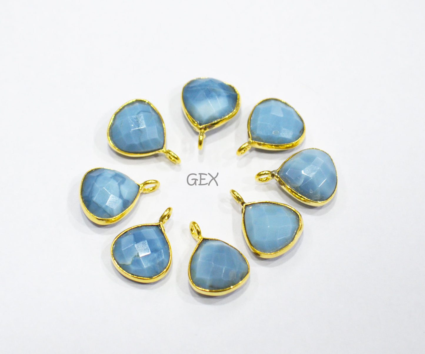 Denim Opal Faceted Heart Shape Connector , Sold By Piece , 11 mm , RB-7177