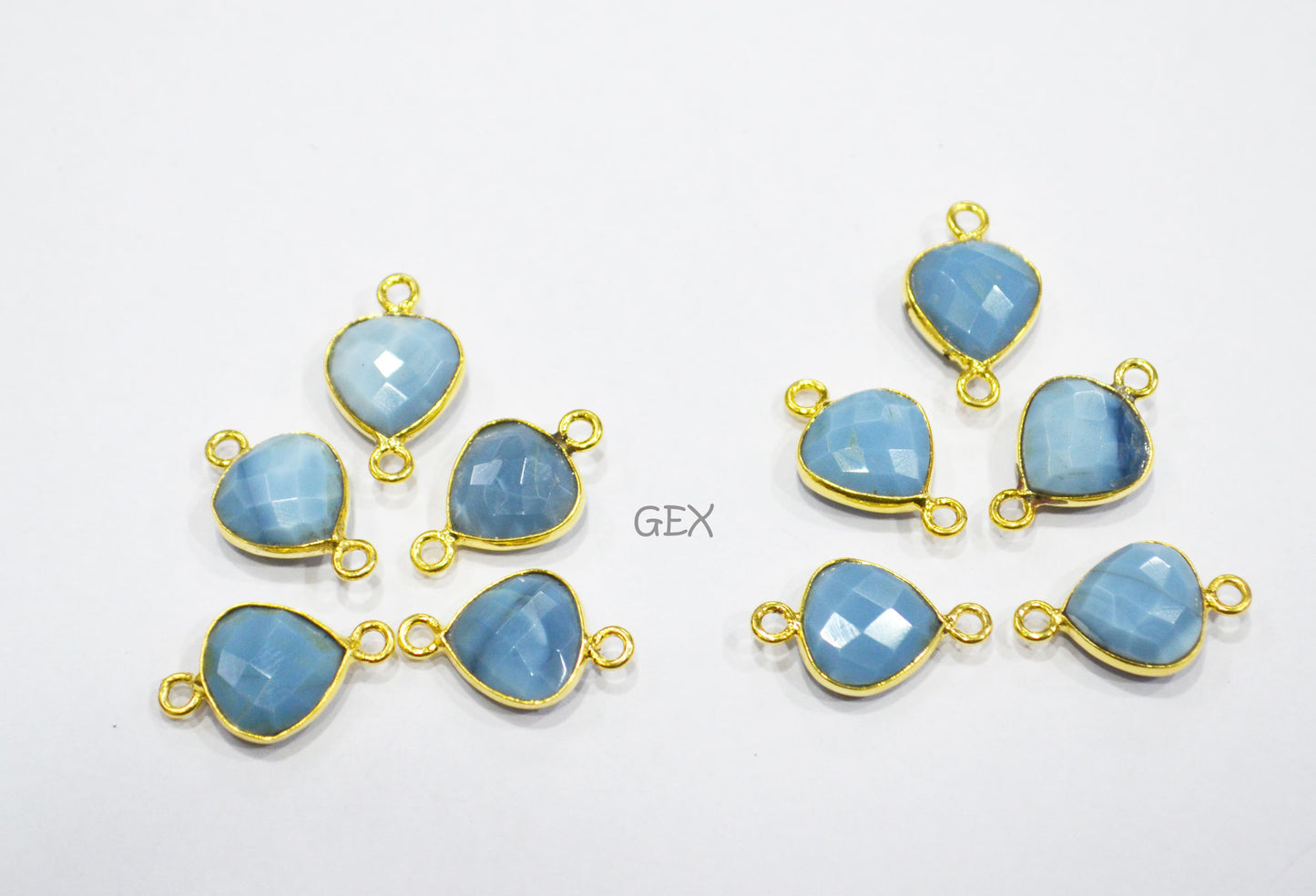 Denim Opal Faceted Heart Shape Connector , Sold By Piece , 11 mm , RB-7179