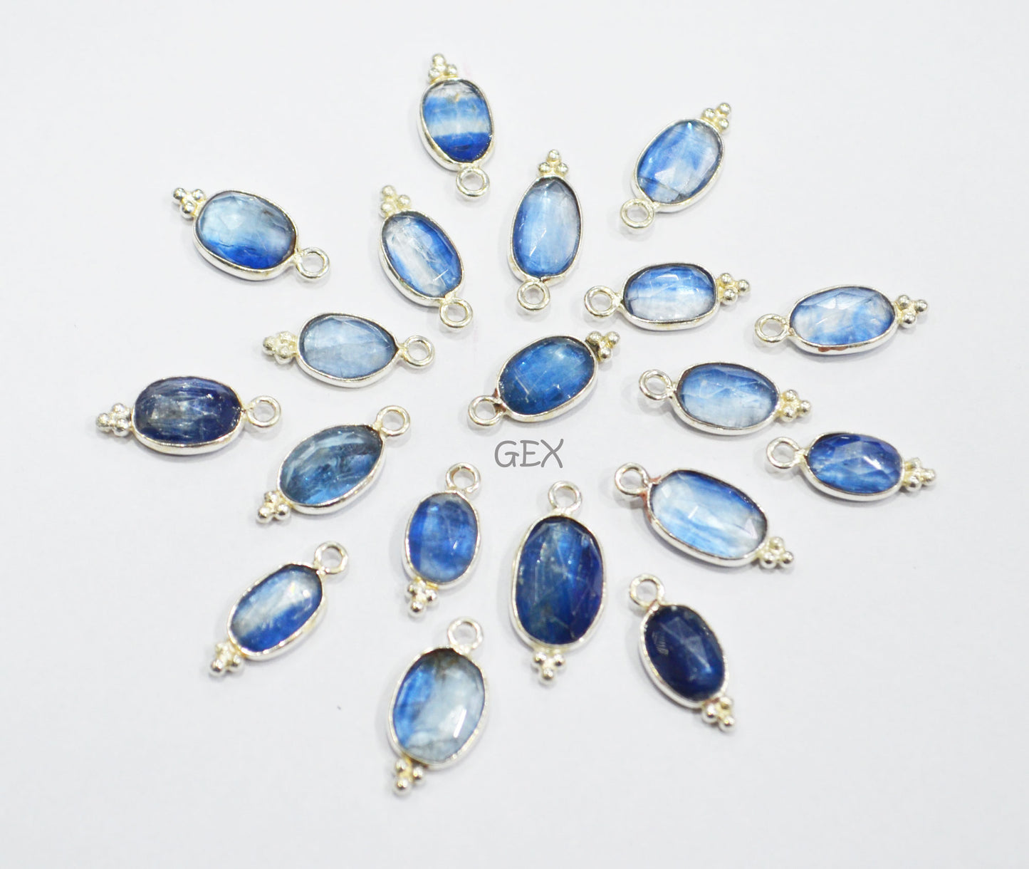 Himalayan Kyanite Faceted Slice Shape Connector , Sold By Piece , 7x10 - 10x14 mm , RB-7183