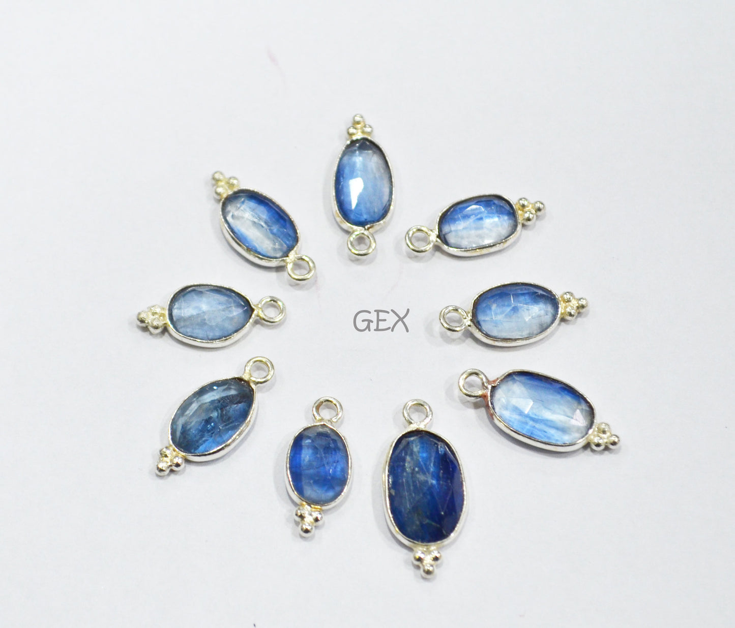 Himalayan Kyanite Faceted Slice Shape Connector , Sold By Piece , 7x10 - 10x14 mm , RB-7183