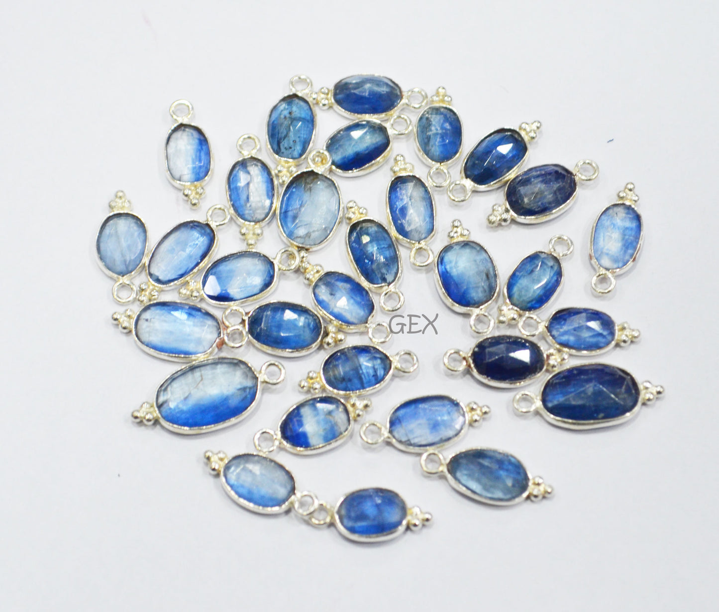 Himalayan Kyanite Faceted Slice Shape Connector , Sold By Piece , 7x10 - 10x14 mm , RB-7183