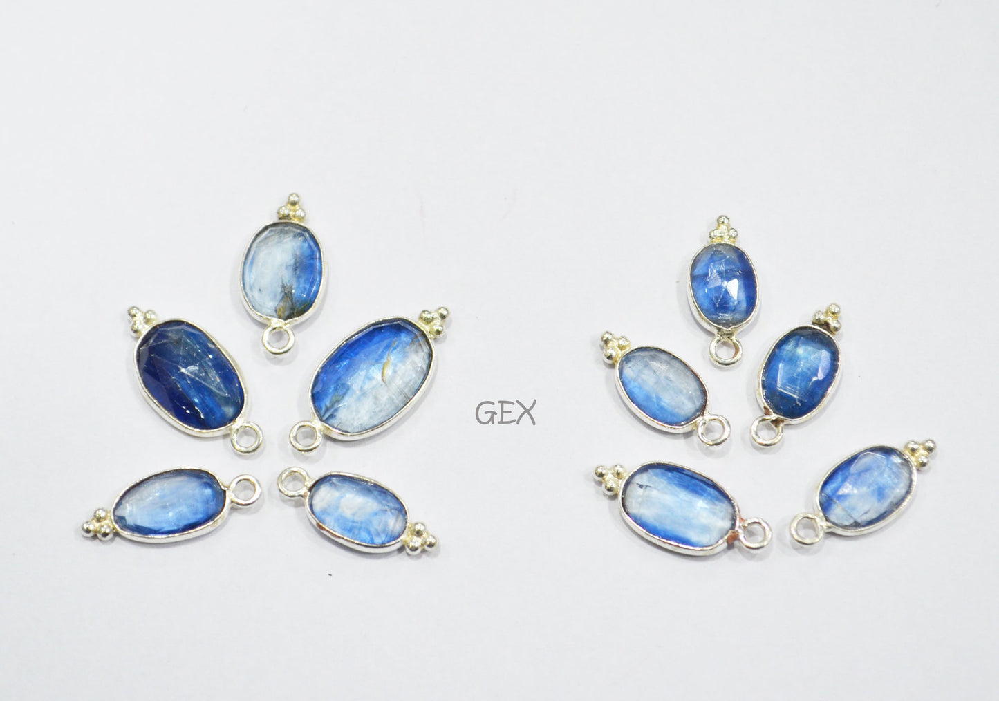 Himalayan Kyanite Faceted Slice Shape Connector , Sold By Piece , 7x10 - 10x14 mm , RB-7183