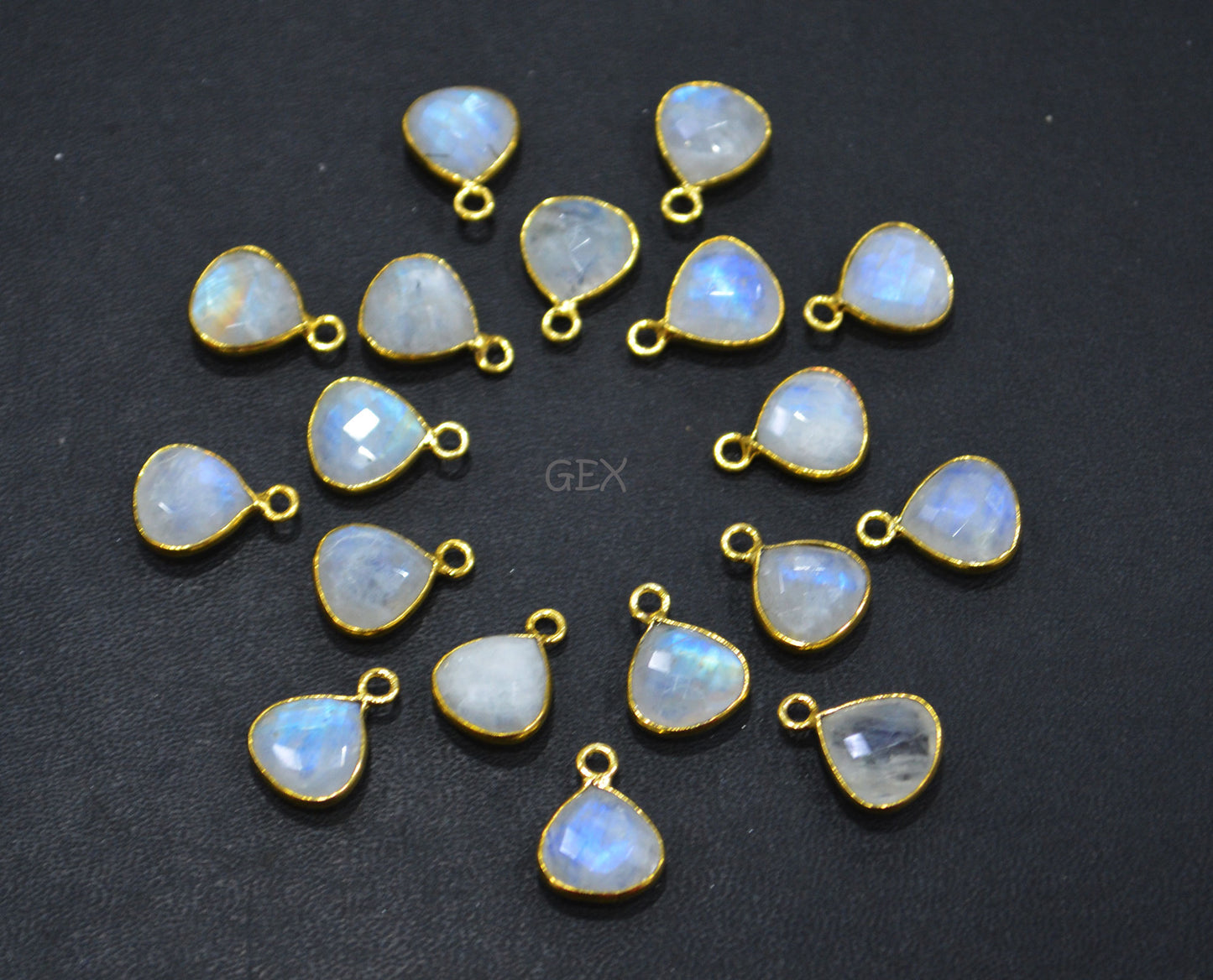 Rainbow Moonstone Faceted Heart Shape Connector , Sold By Piece , 10 mm , RB-7201