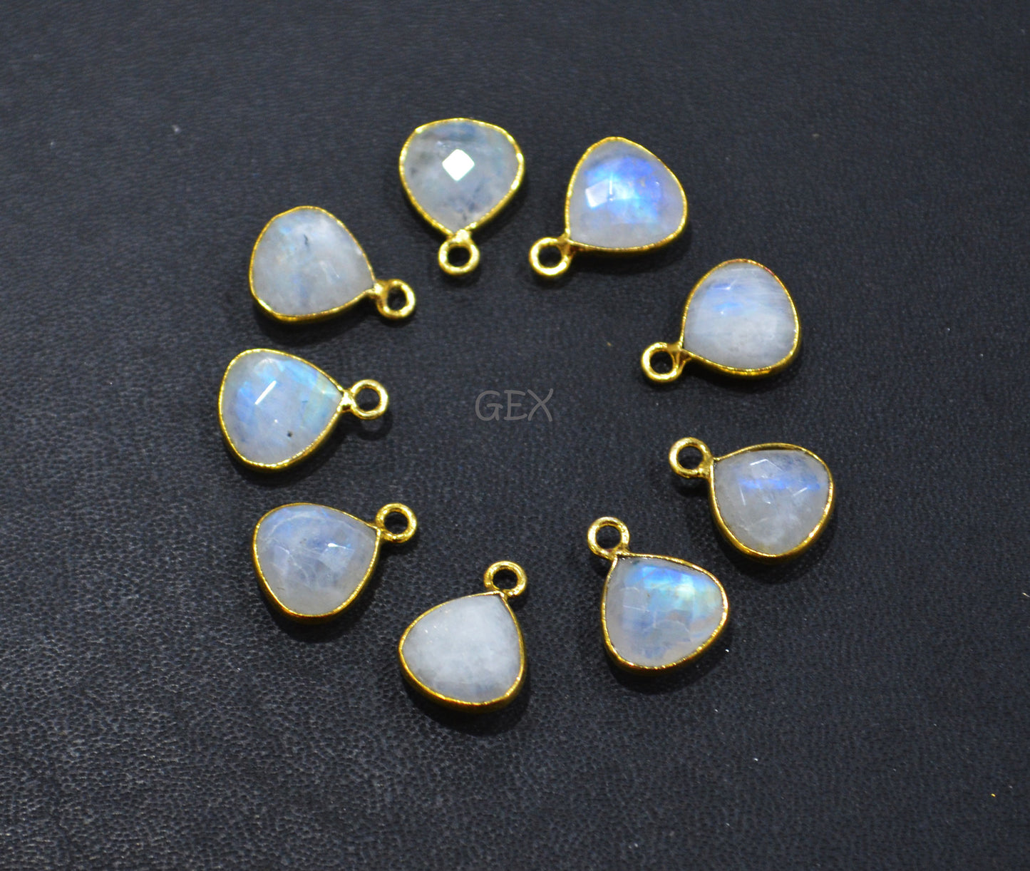 Rainbow Moonstone Faceted Heart Shape Connector , Sold By Piece , 10 mm , RB-7201