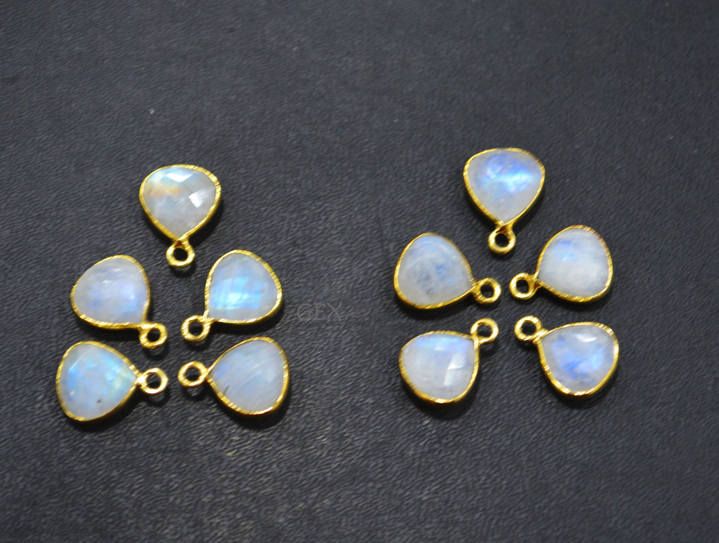 Rainbow Moonstone Faceted Heart Shape Connector , Sold By Piece , 10 mm , RB-7201