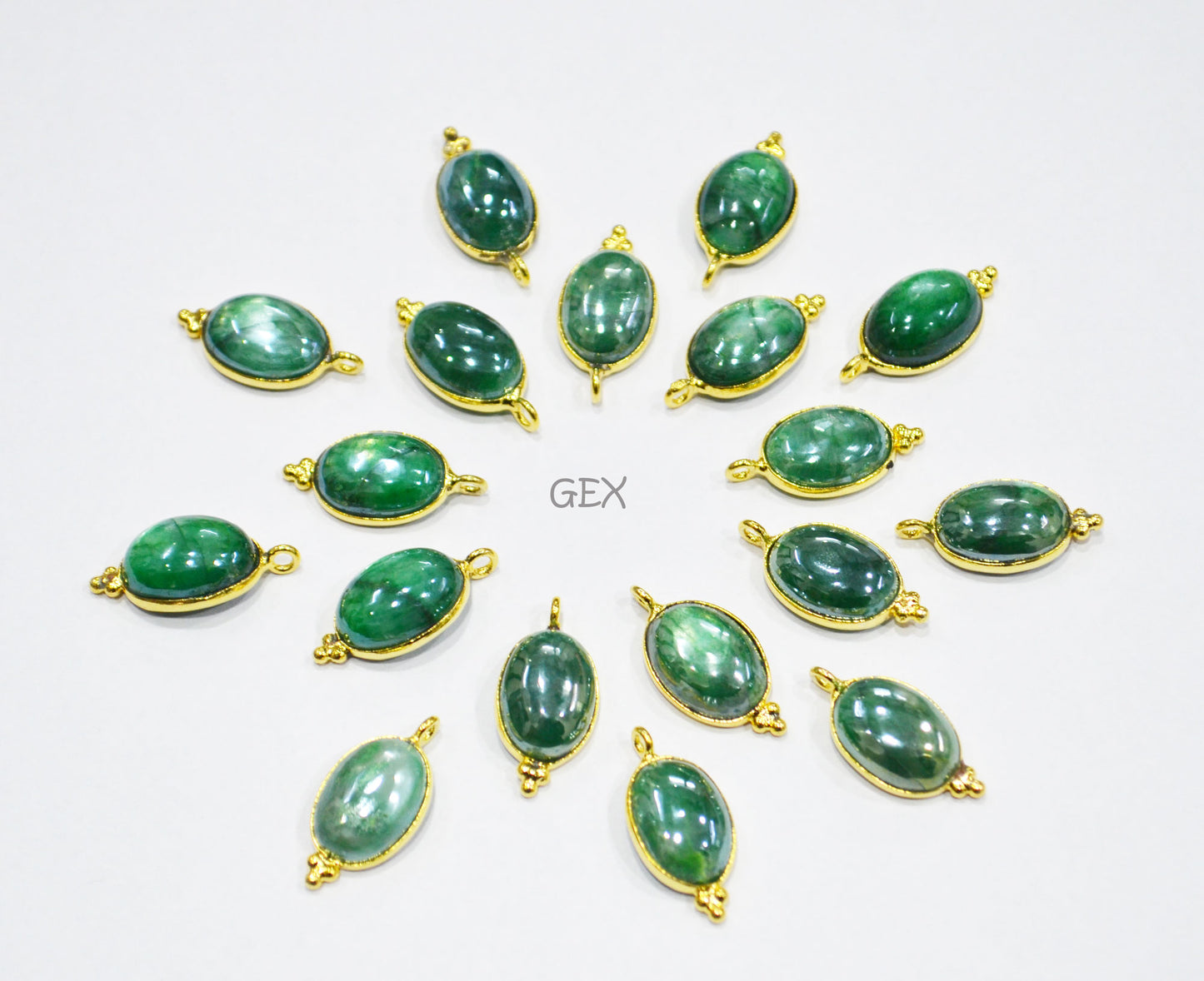 Mystic Green Moonstone Smooth Oval Shape Single Bail Connector , Sold By Piece , 10x13 mm , RB-7202