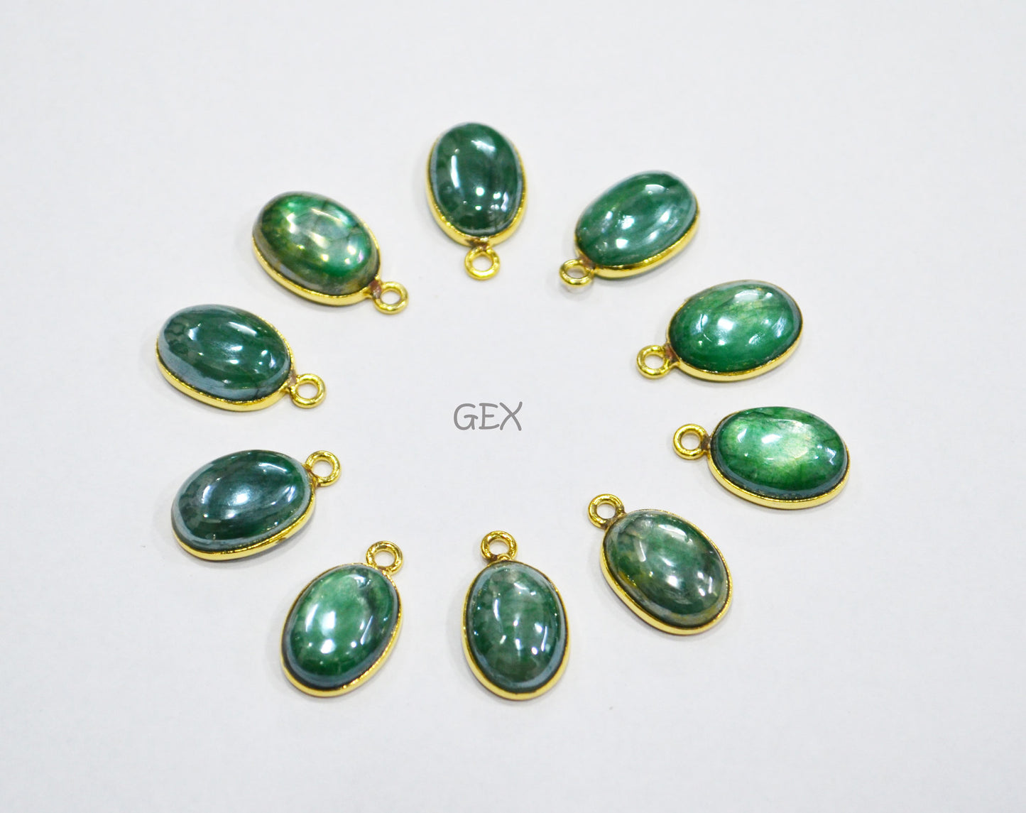 Mystic Green Moonstone Smooth Oval Shape Single Bail And Double Bail Connector , Sold By Piece , 10x13 mm , RB-7203