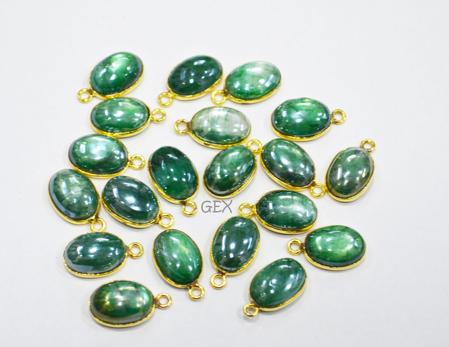 Mystic Green Moonstone Smooth Oval Shape Single Bail And Double Bail Connector , Sold By Piece , 10x13 mm , RB-7203