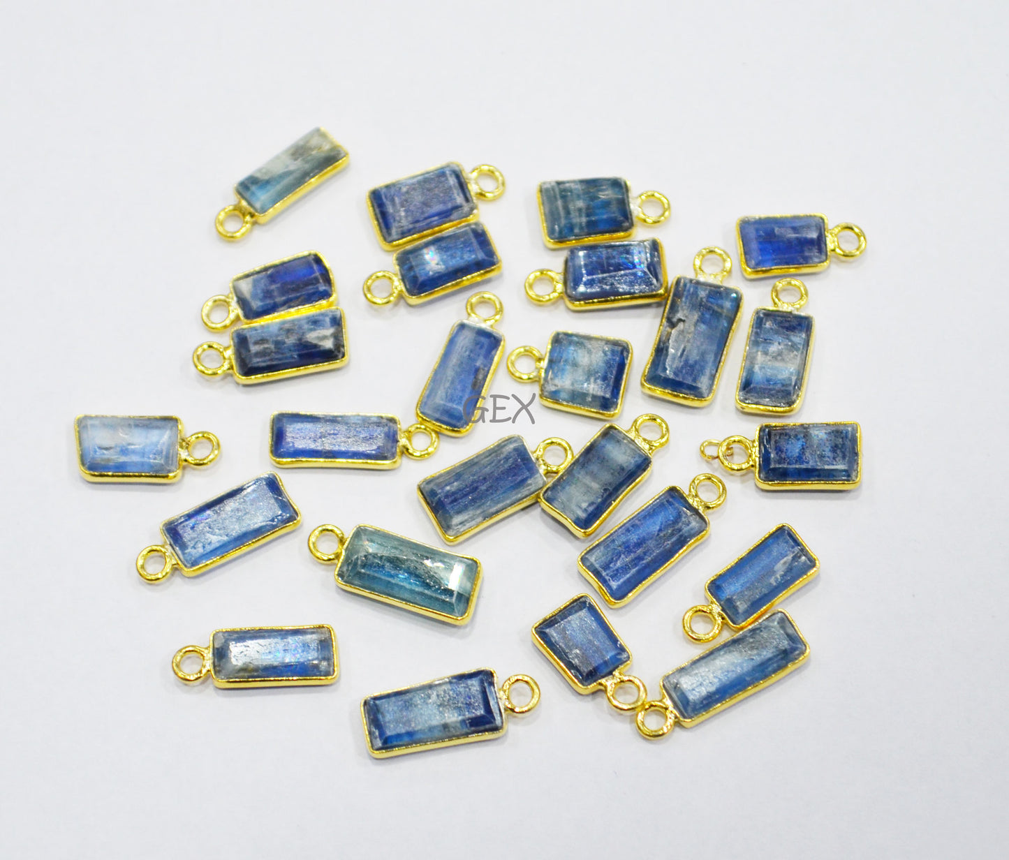 Himalayan Kyanite Faceted Tube Baguette Shape Connector , Sold By Piece , 6x8 - 7x14 mm , RB-7206