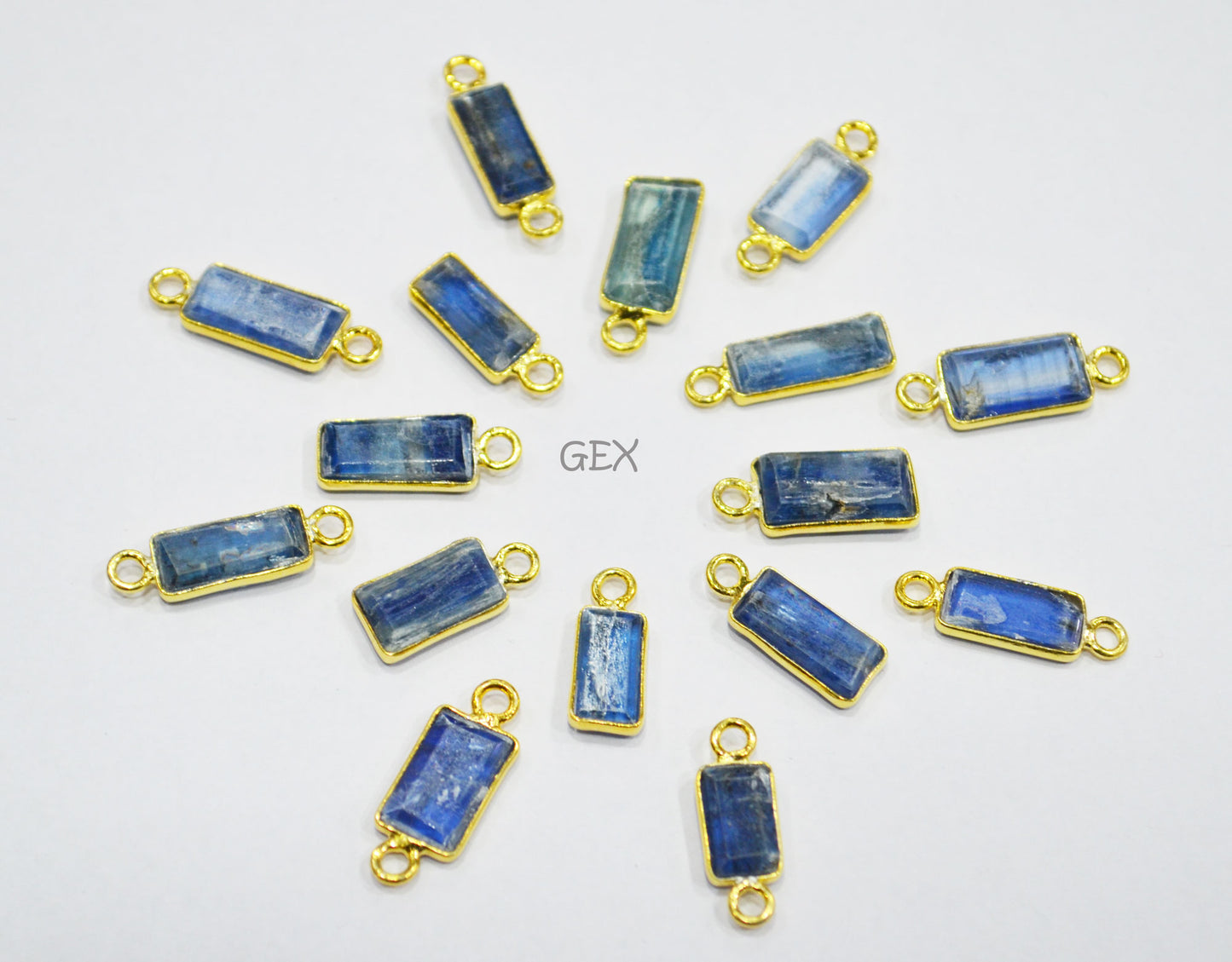 Himalayan Kyanite Faceted Tube Baguette Shape Connector , Sold By Piece , 6x8 - 7x14 mm , RB-7206