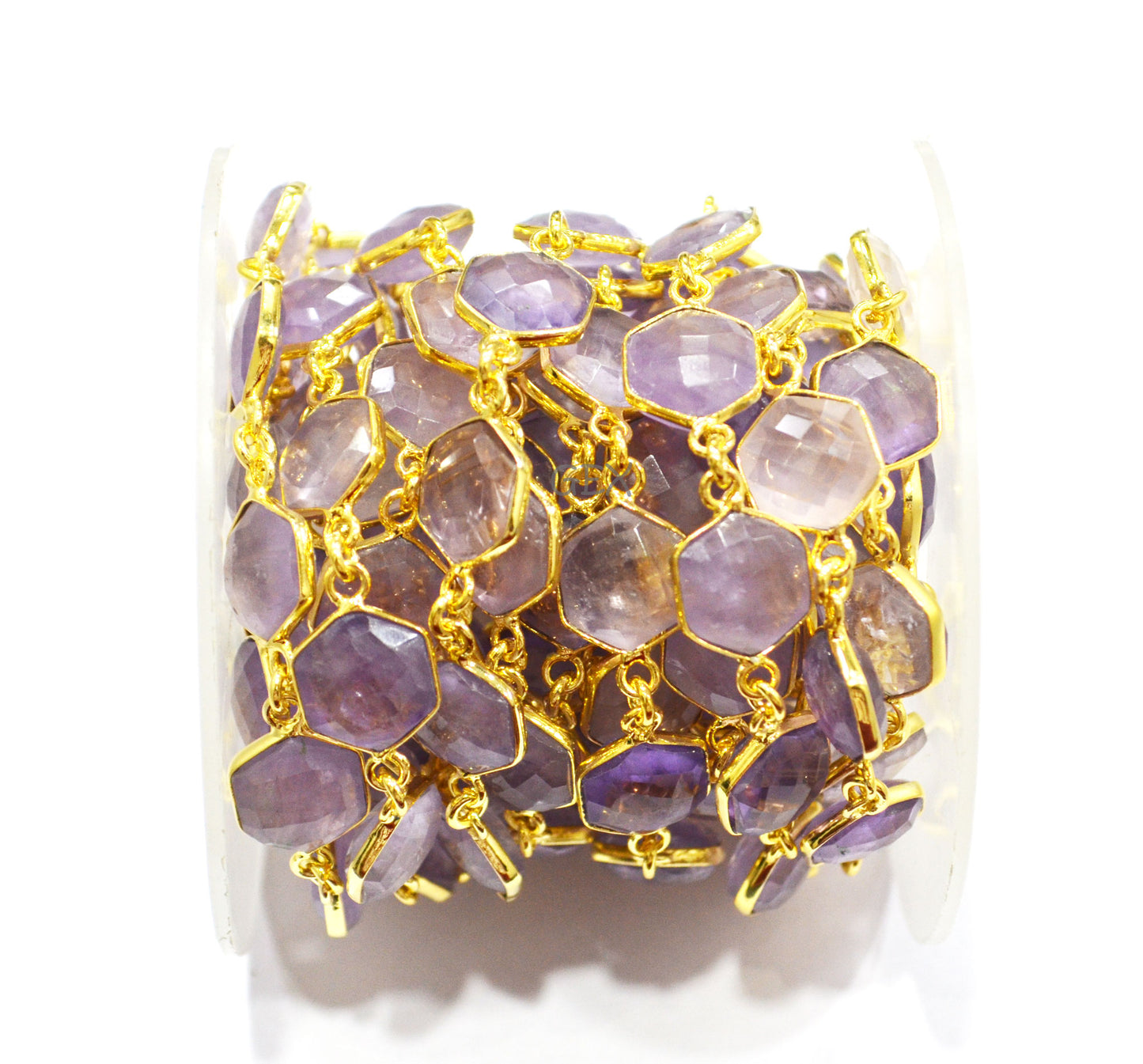 Ametrine Faceted Hexagon Shape Connector Chain , 10 - 11 mm , RB-7208