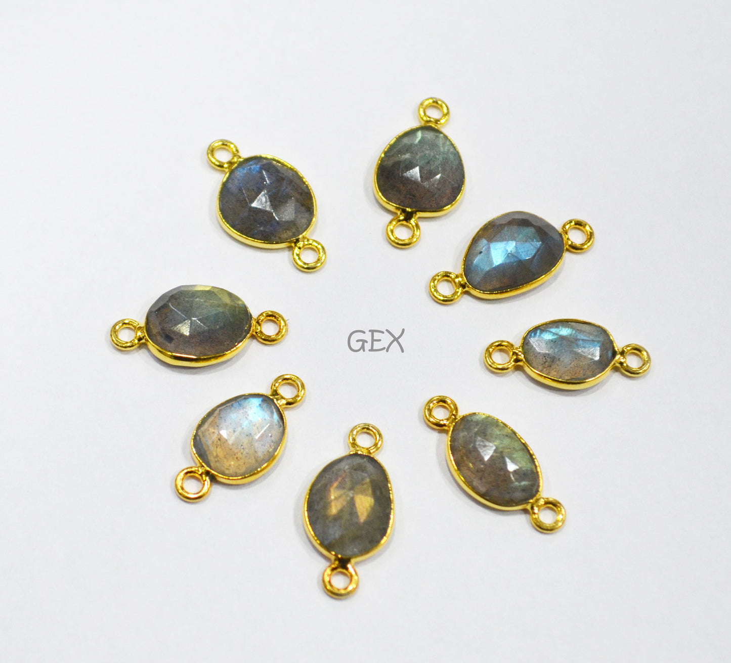 Natural Labradorite Faceted Free Form Shape Connector , Sold By Piece , 8x9 - 13x16 mm , RB-7226