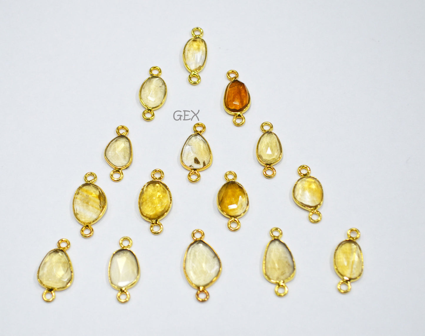 Natural Citrine Faceted Free Form Shape Connector , Sold By Piece , 7x9 - 10x14 mm , RB-7227